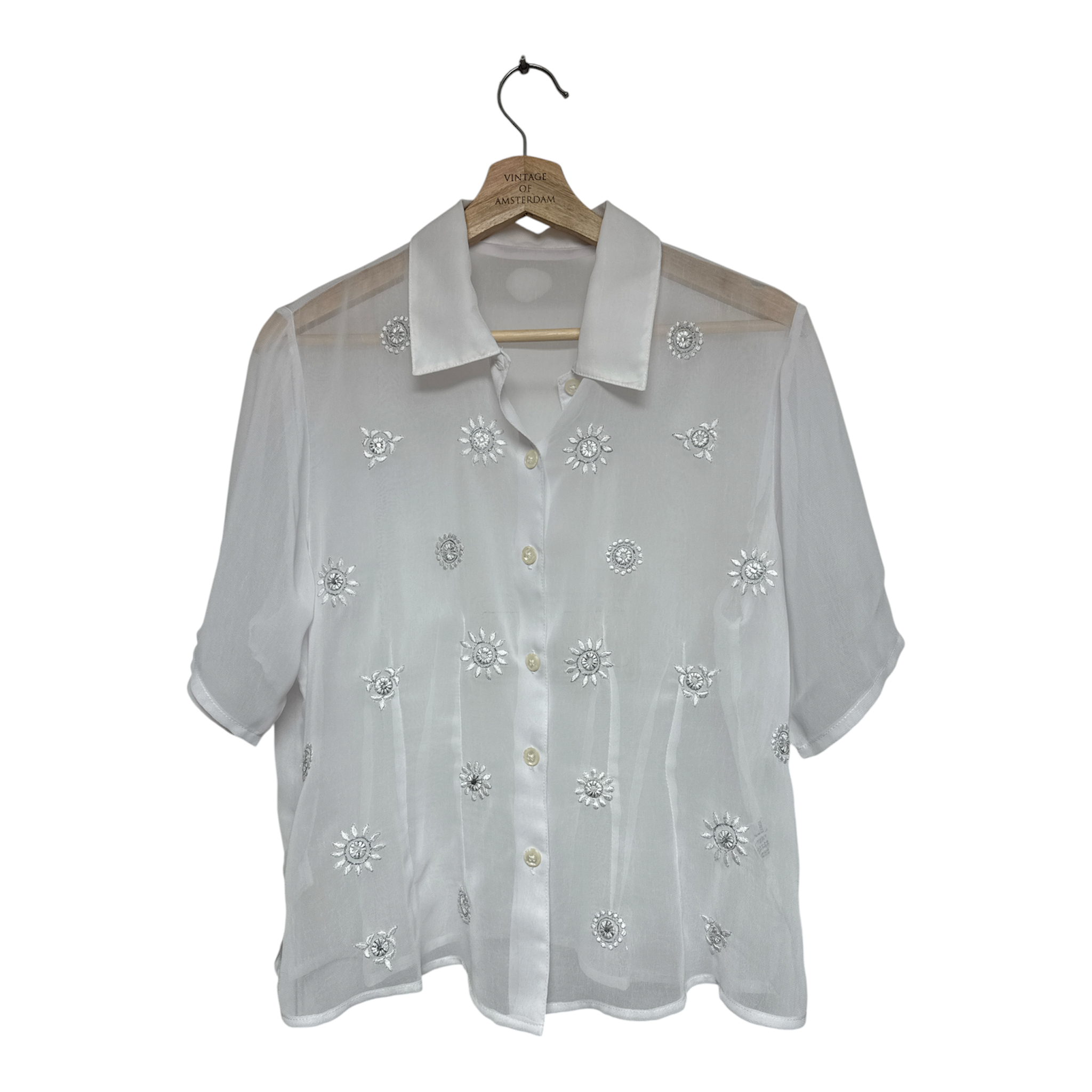 VINTAGE EMBROIDERED SEE THROUGH BLOUSE