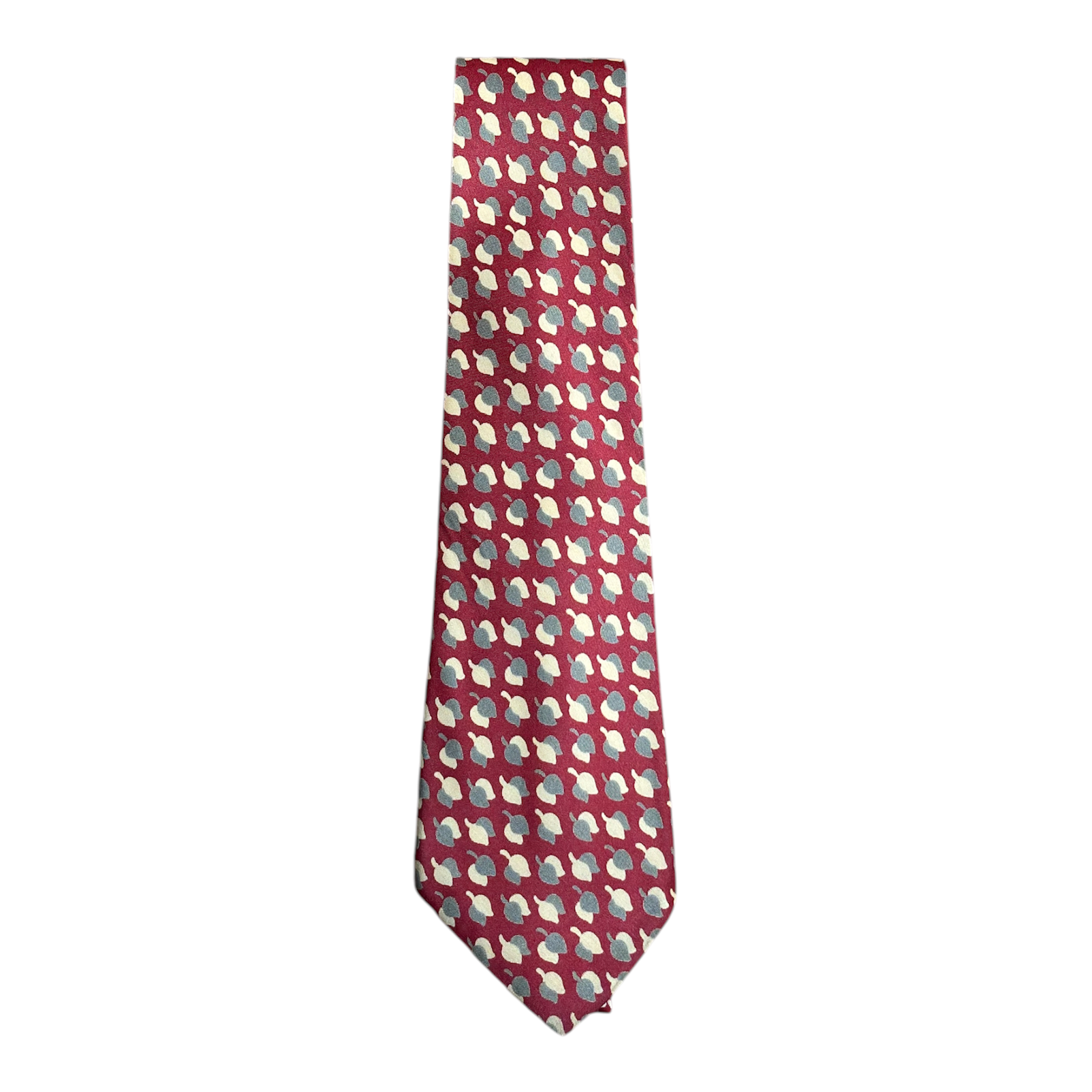 VINTAGE CHRISTIAN DIOR PARIS RED ABSTRACT PRINT SILK TIE-1