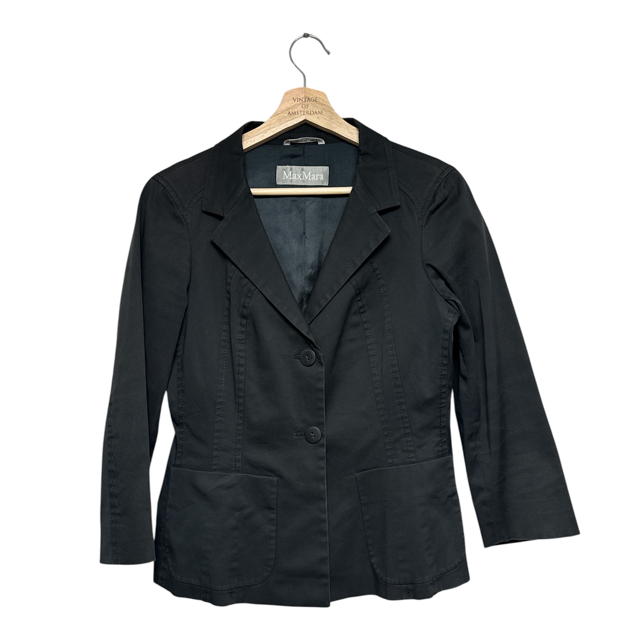 VINTAGE MAX MARA BLACK CROPPED BLAZER JACKET
