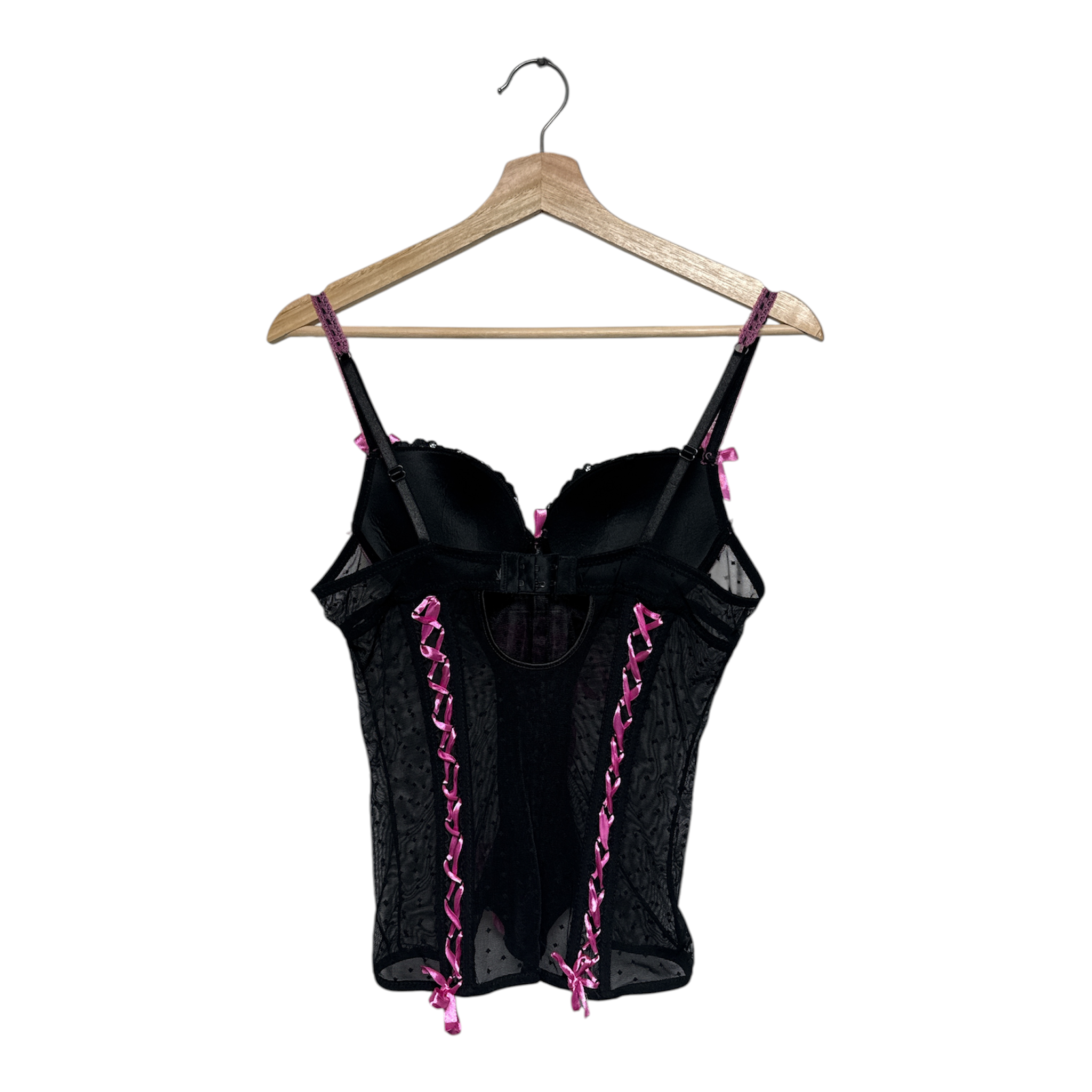 VINTAGE BLACK LACE CORSET-2
