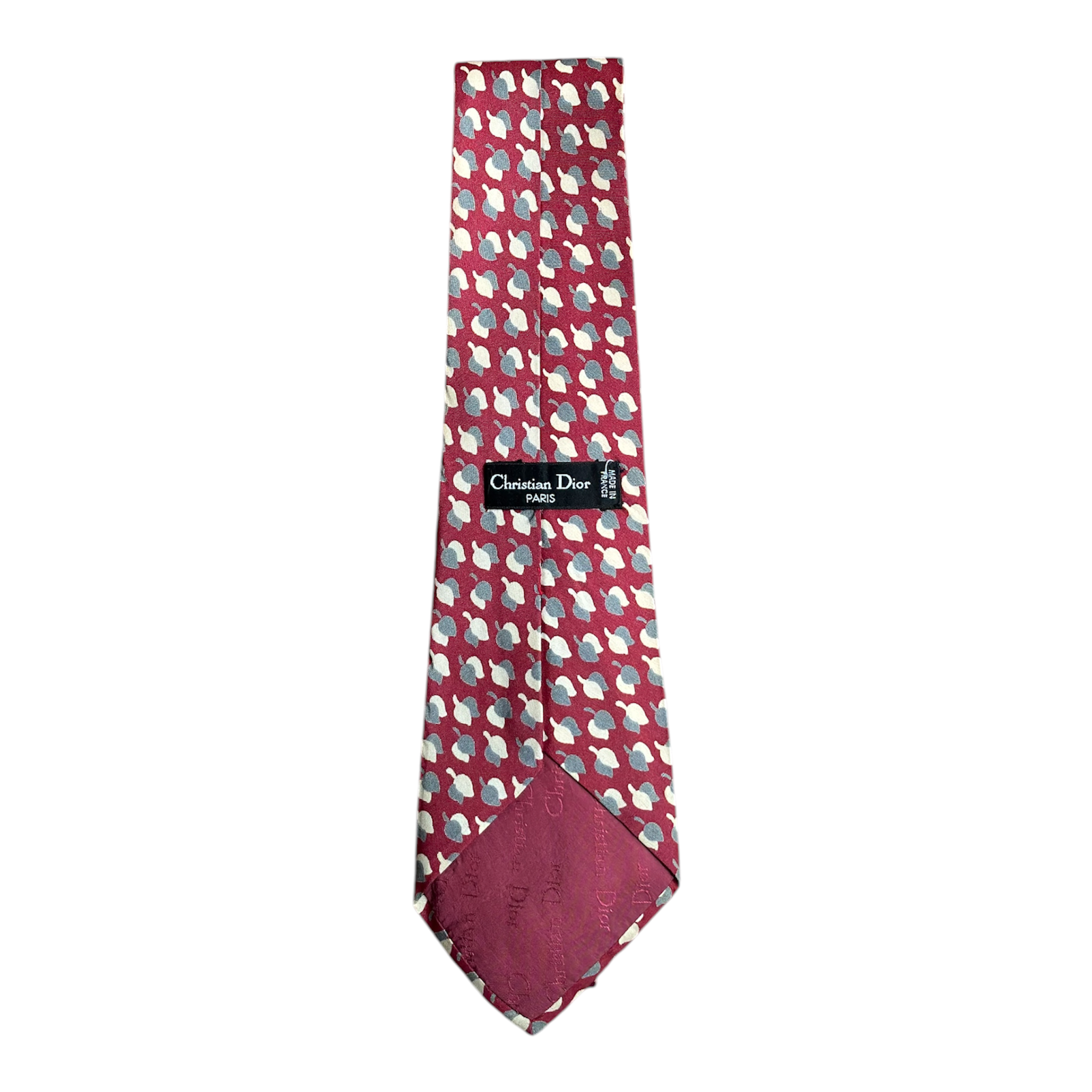 VINTAGE CHRISTIAN DIOR PARIS RED ABSTRACT PRINT SILK TIE-2
