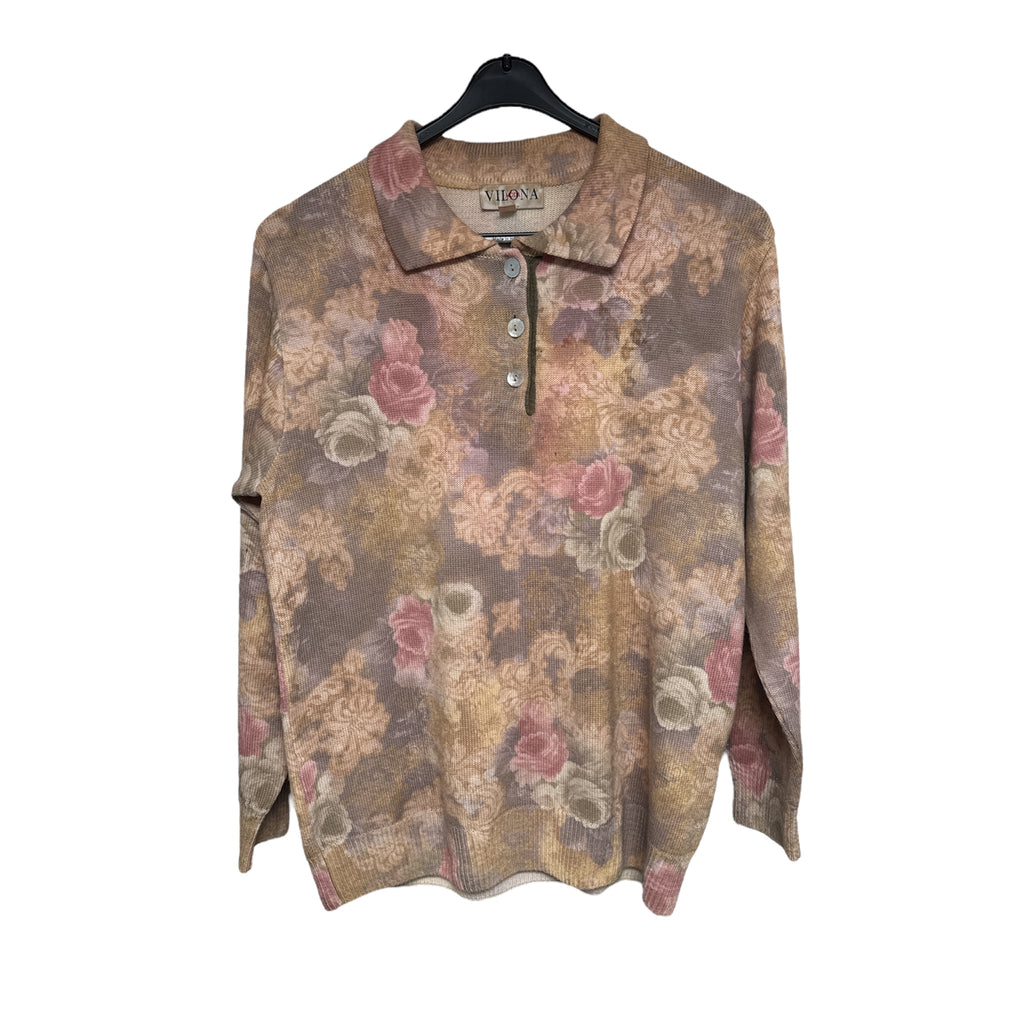 Vintage Floral Print Sweater