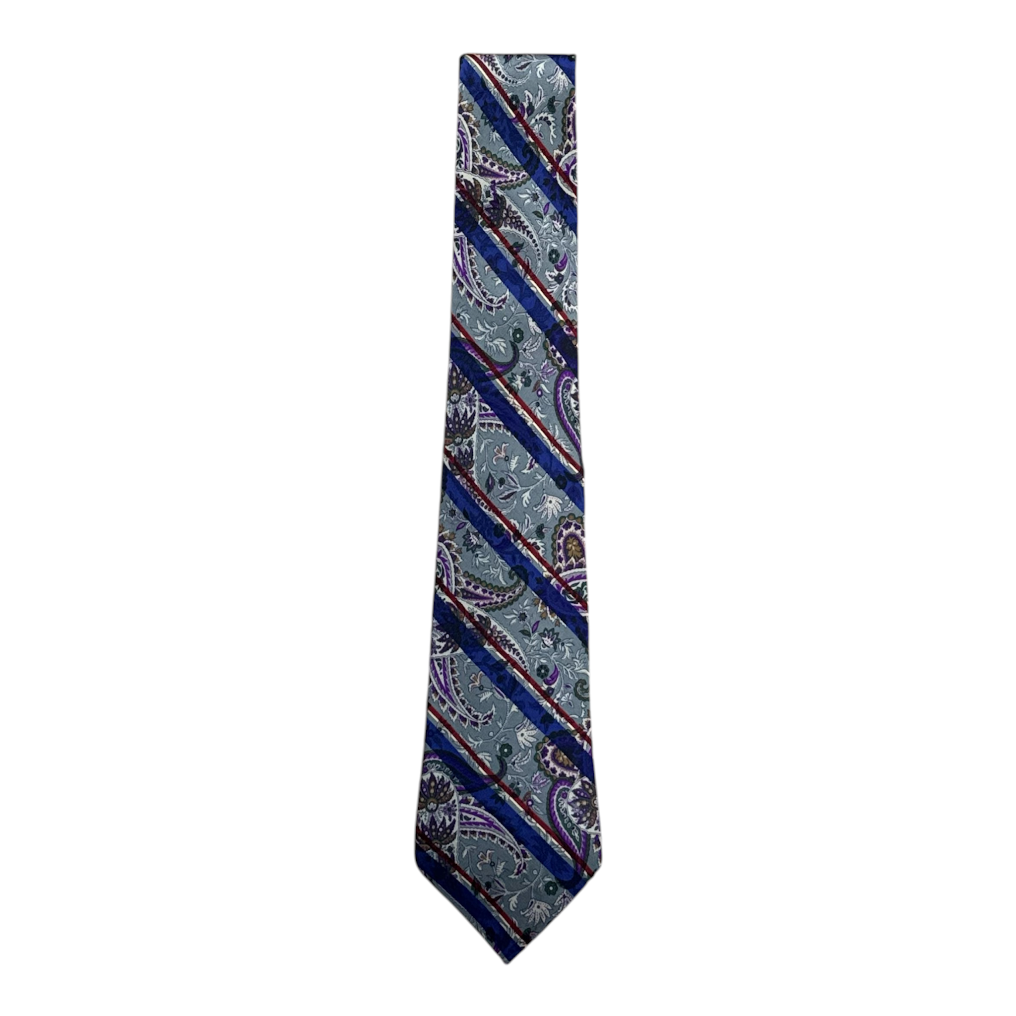VINTAGE CHRISTIAN DIOR MONSIEUR PAISLEY STRIPE SILK TIE