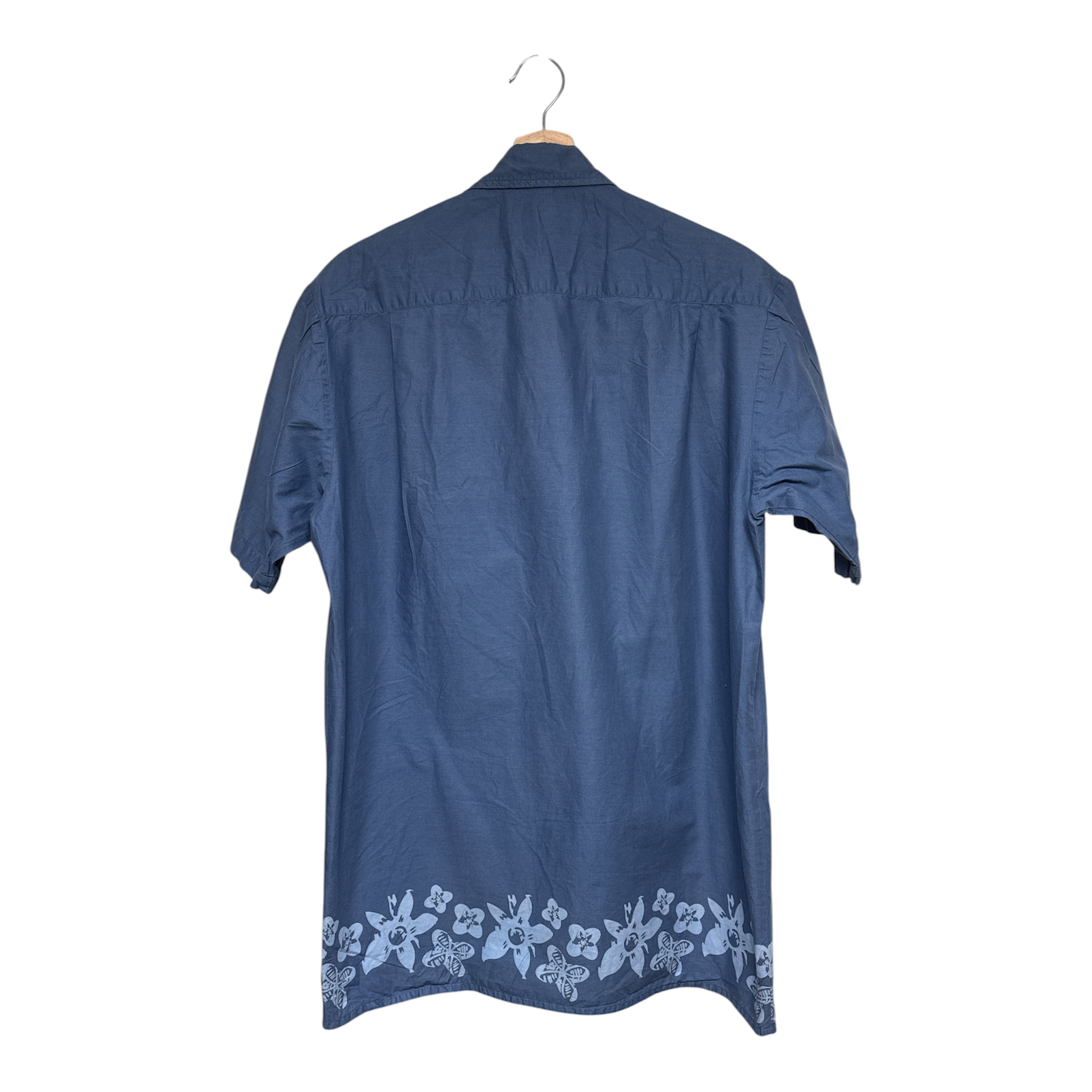 VINTAGE THE SIMPSONS BLUE SHORT SLEEVE SHIRT WITH FLORAL HEM PRINT-2