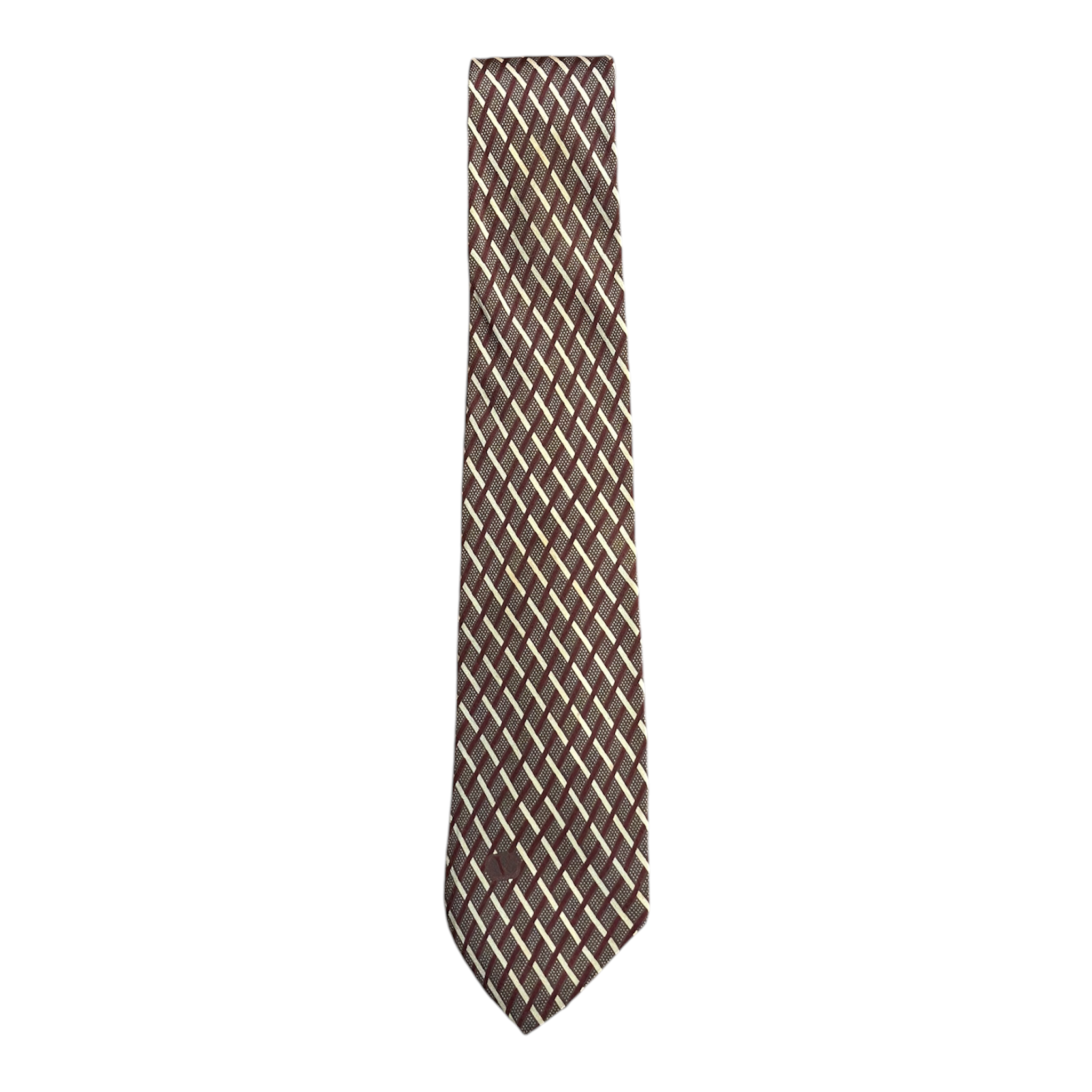 VINTAGE VALENTINO GEOMETRIC DIAMOND PATTERN SILK TIE-1
