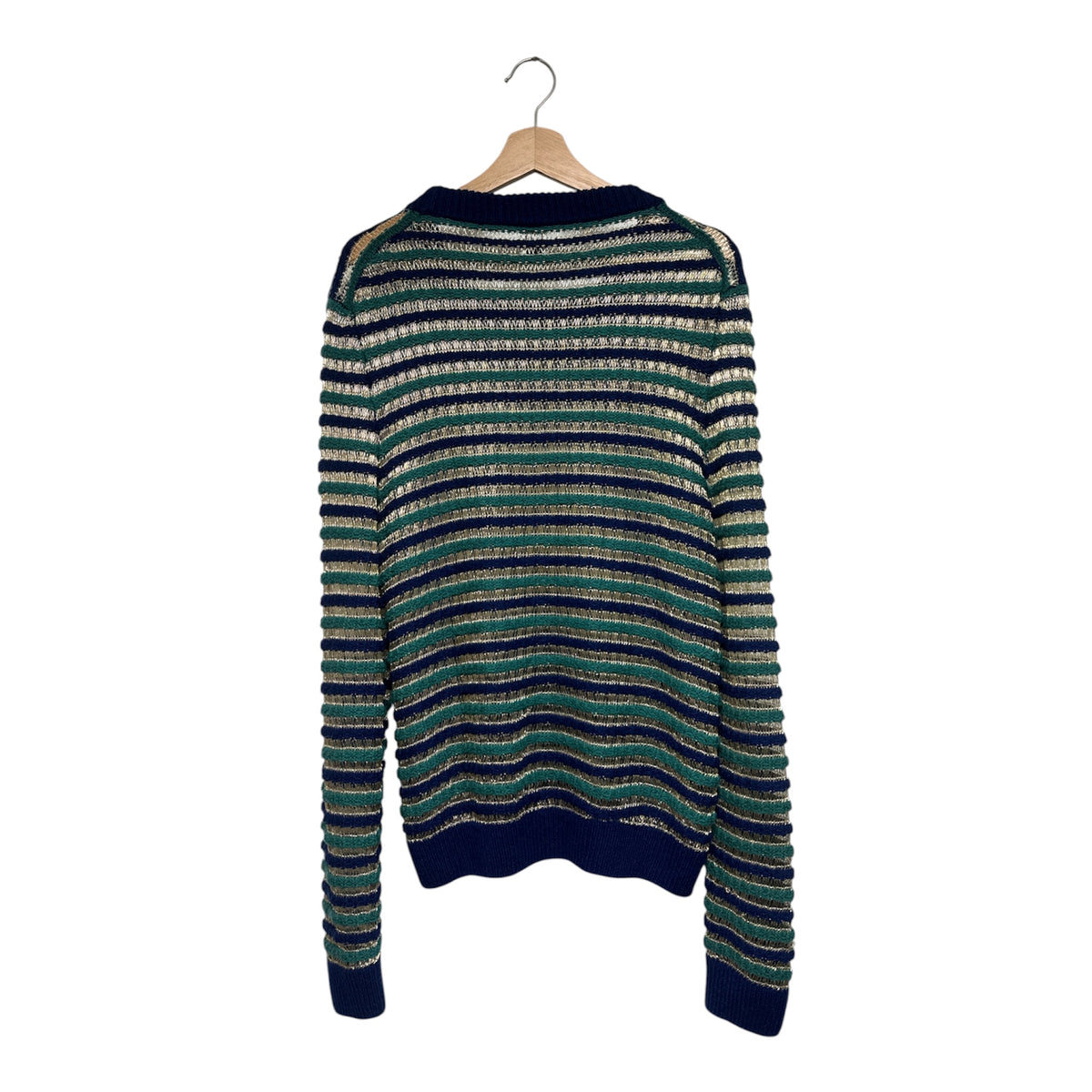 VINTAGE MISSONI MULTICOLOR METALLIC STRIPED CREWNECK SWEATER-2