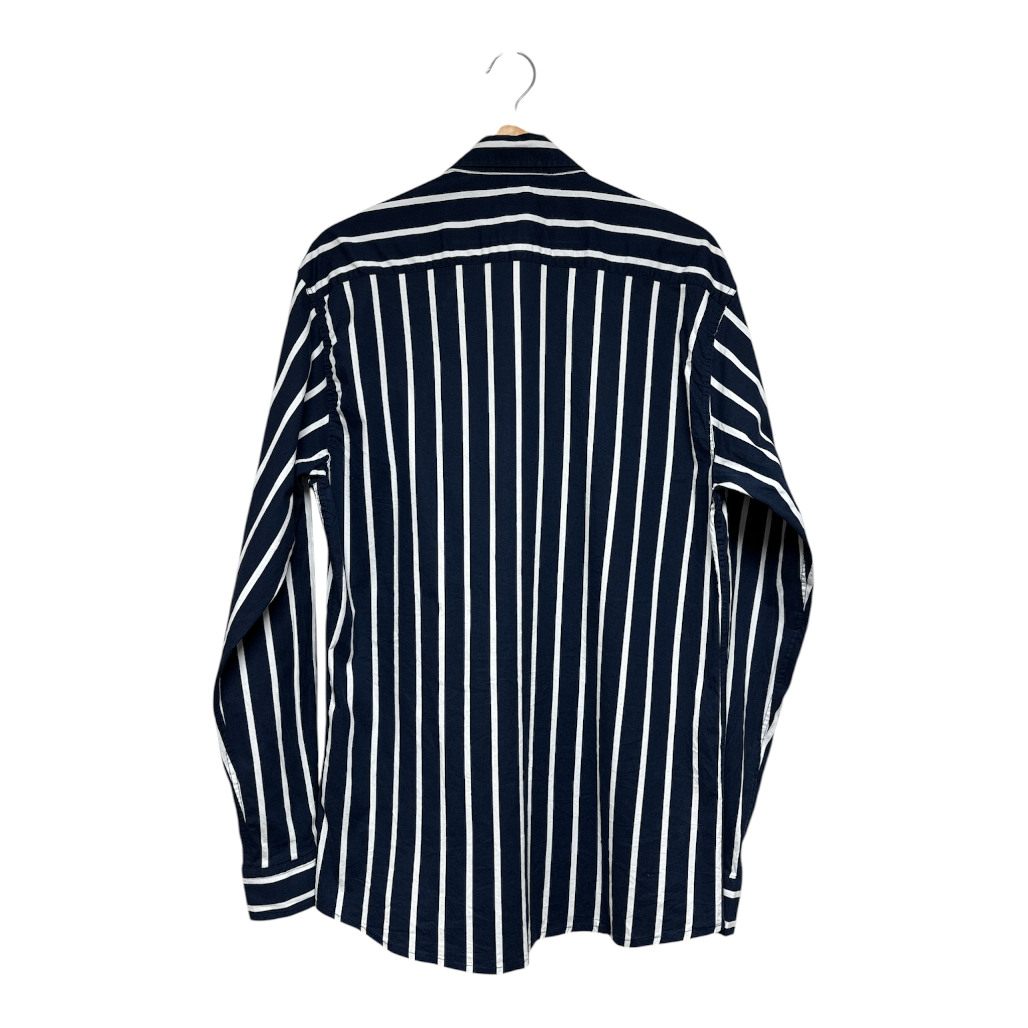 VINTAGE TOMMY HILFIGER NAVY STRIPED BUTTON-UP SHIRT-2