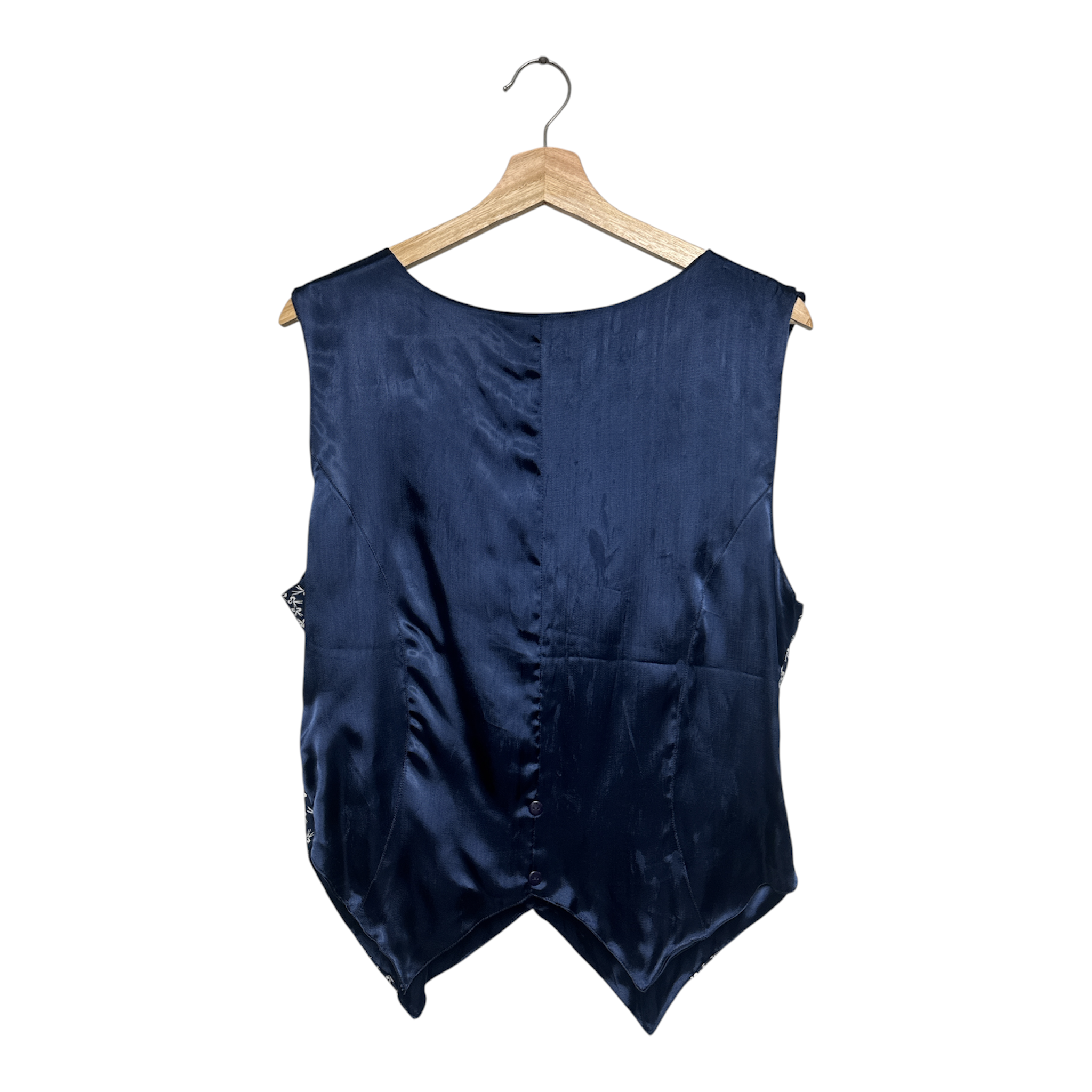 VINTAGE NAVY BLUE FLORAL VEST-2