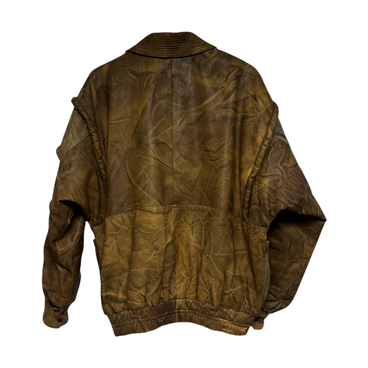 VINTAGE DISTRESSED BROWN LEATHER JACKET-2