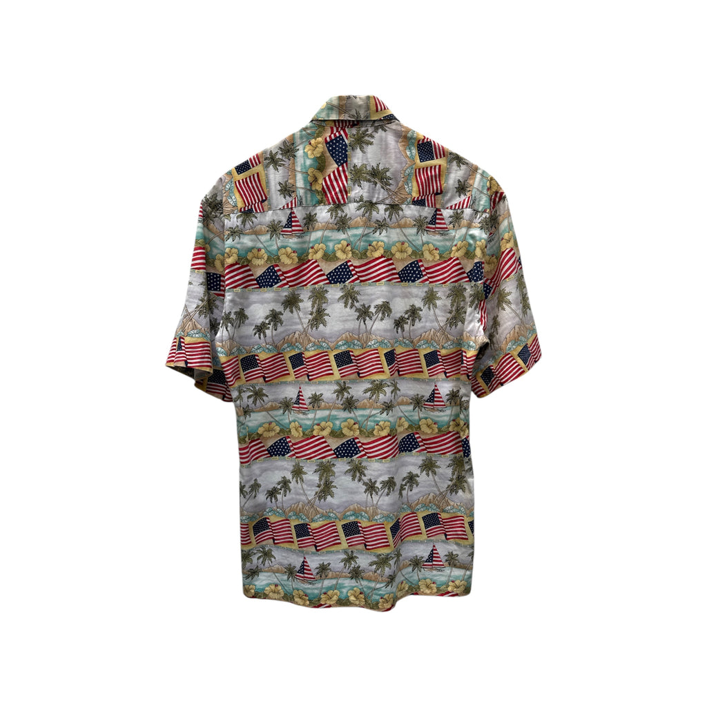 Vintage Usa Flag Hawaiian Shirt