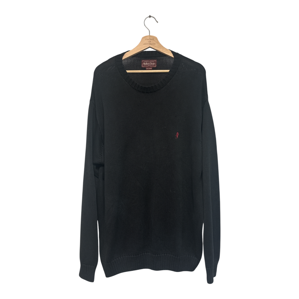 VINTAGE MARLBORO CLASSICS BLACK CREWNECK KNIT SWEATER-1