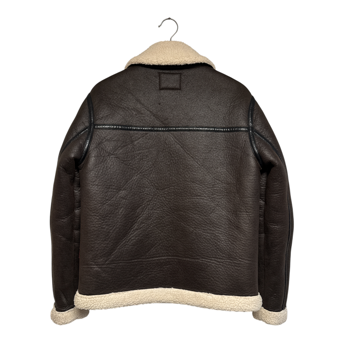 VINTAGE VON DUTCH DARK BROWN SHEARLING AVIATOR JACKET-2