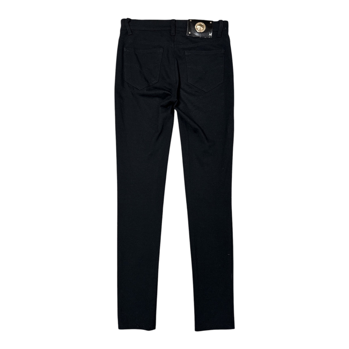 VINTAGE VERSACE JEANS BLACK ZIP DETAIL SLIM FIT TROUSERS-2