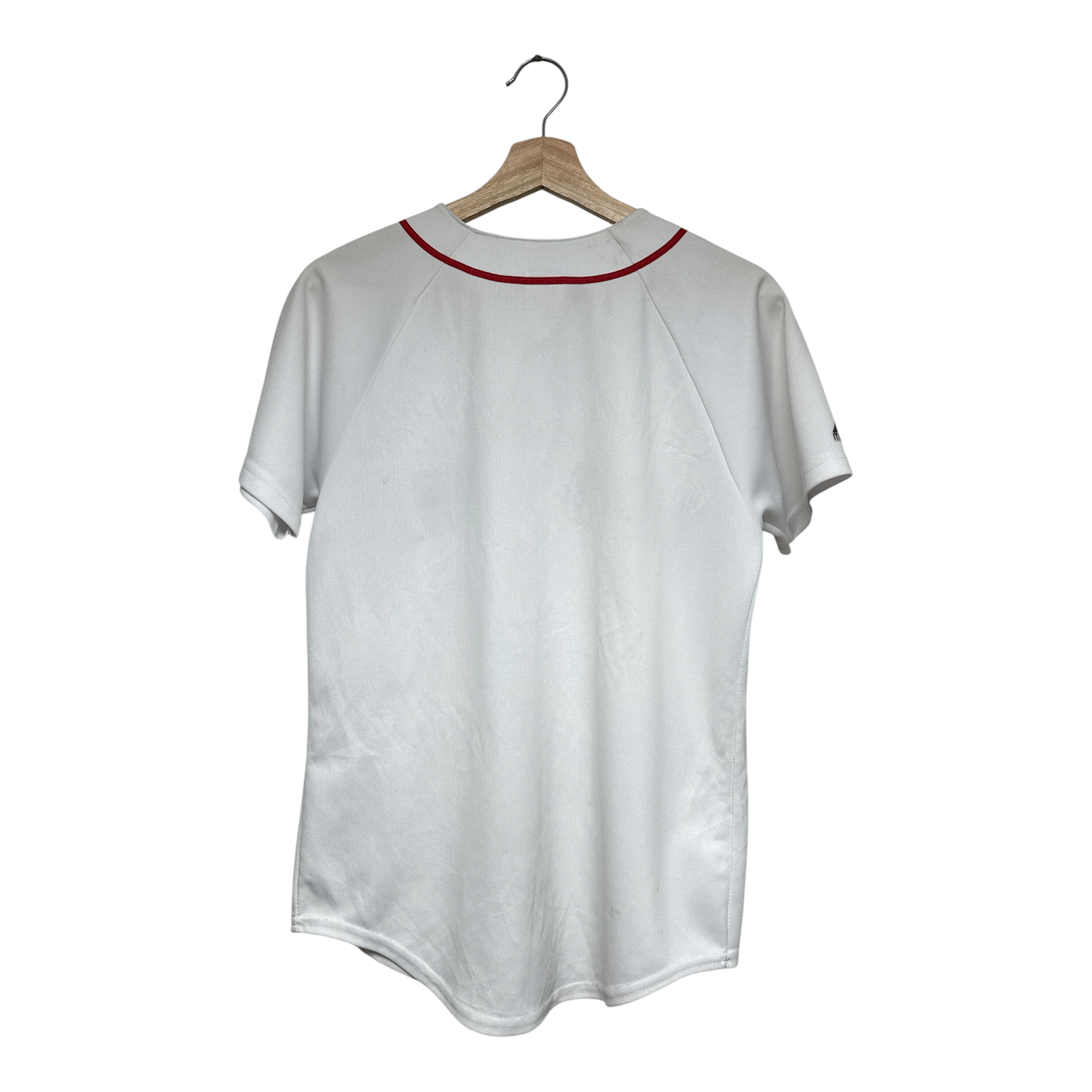 VINTAGE BOSTON RED SOX WHITE BUTTON FRONT BASEBALL JERSEY-2