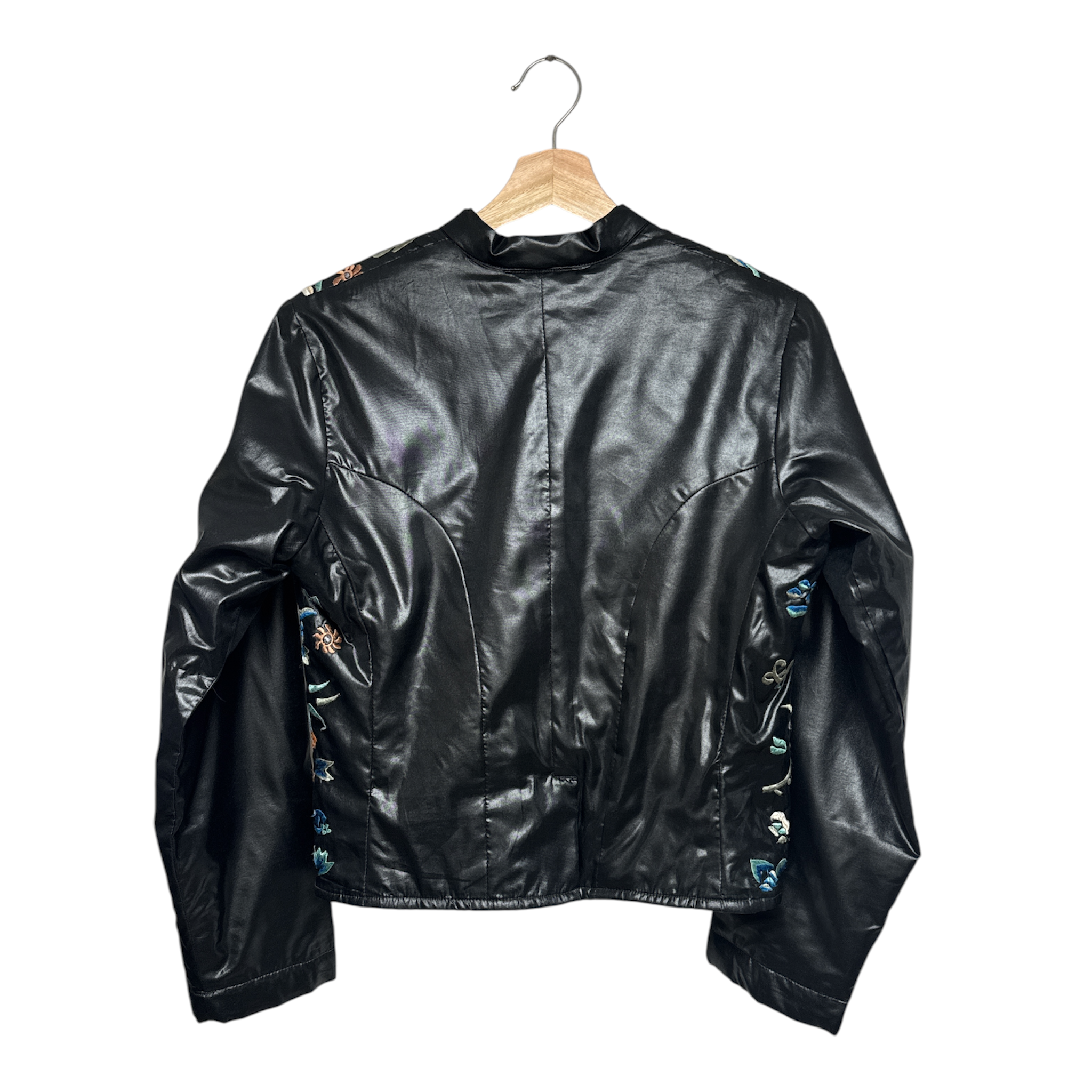 VINTAGE BLACK JACKET WITH FLORAL EMBROIDERY-2