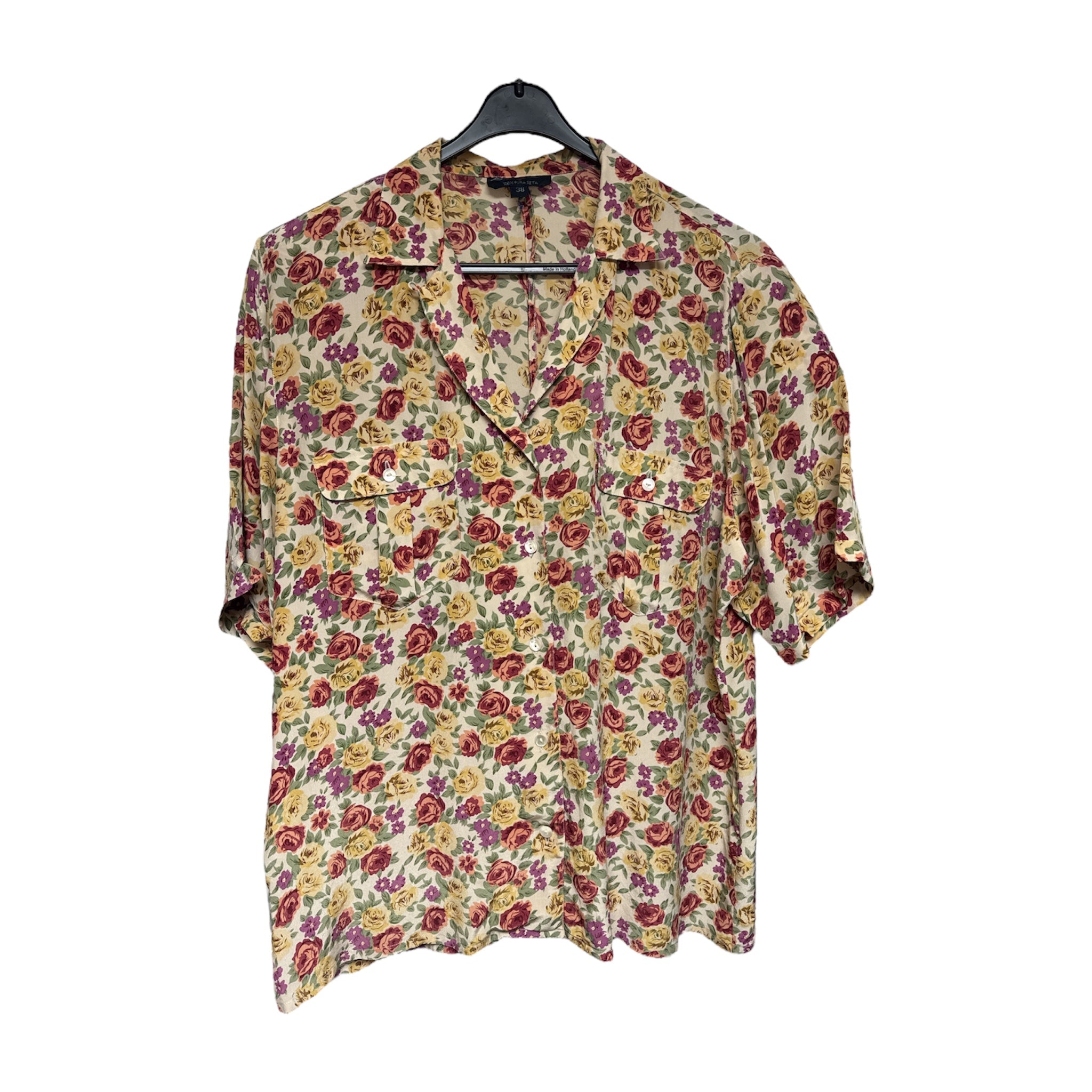 VINTAGE FLORAL SILK BLOUSE