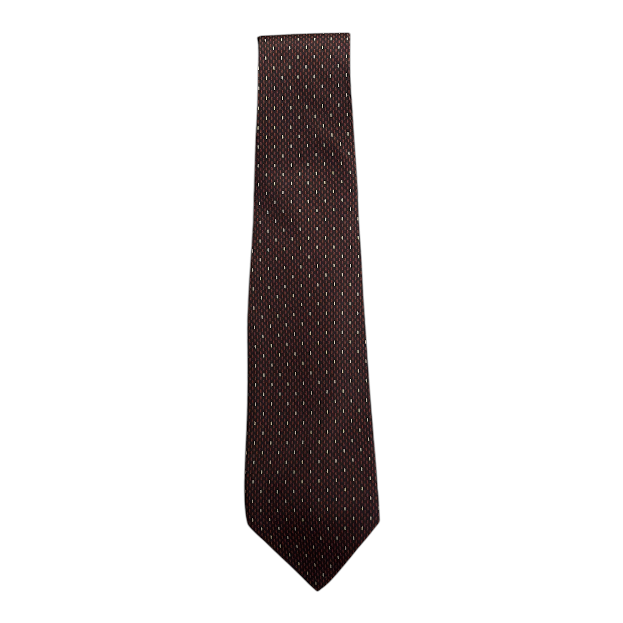 VINTAGE YVES SAINT LAURENT BURGUNDY TEXTURED SILK TIE