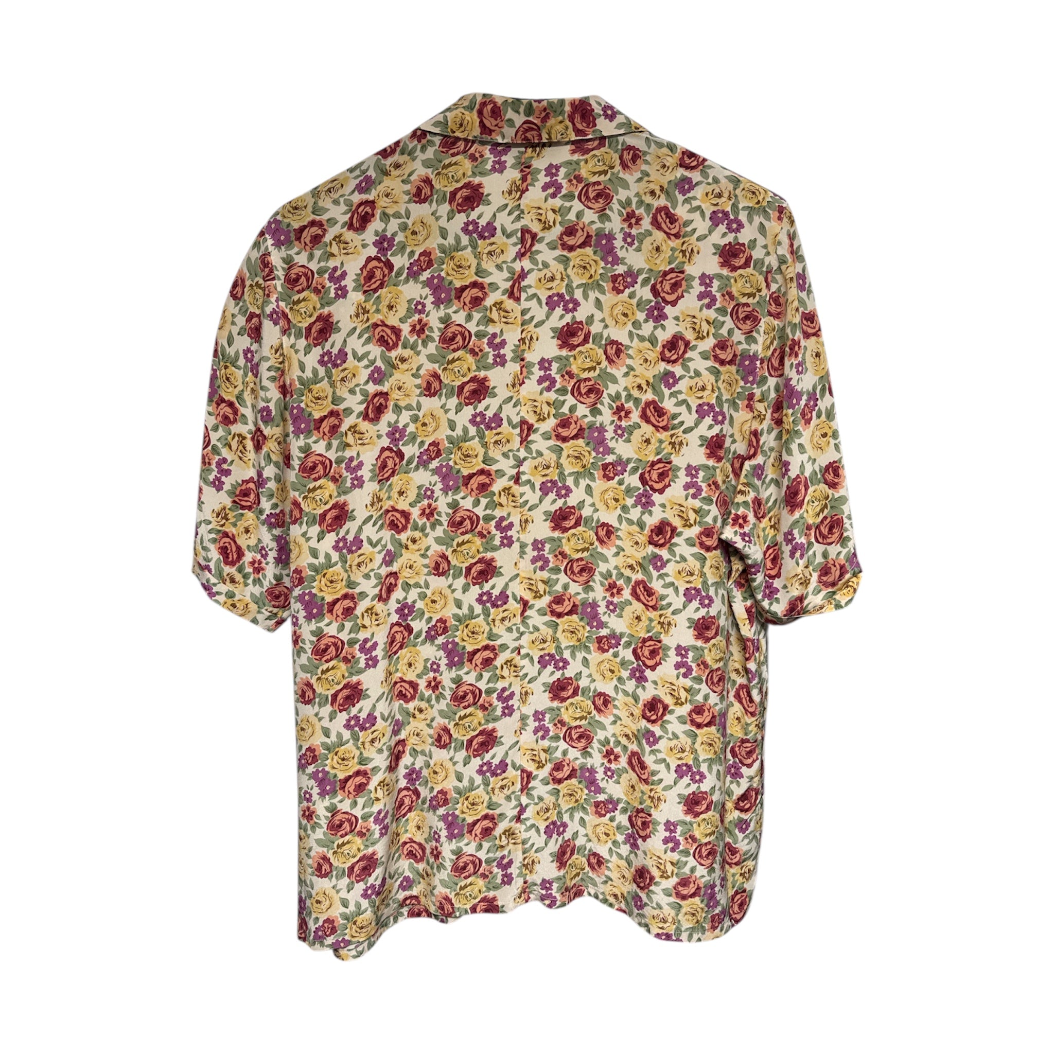 VINTAGE FLORAL SILK BLOUSE-2