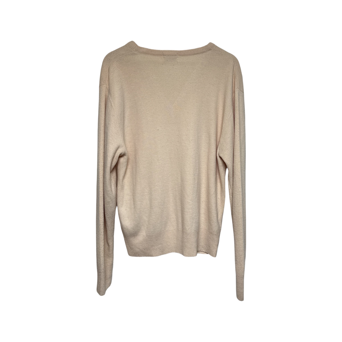 VINTAGE CHRISTIAN DIOR  CREAM V-NECK SWEATER WITH EMBROIDERED LOGO-2