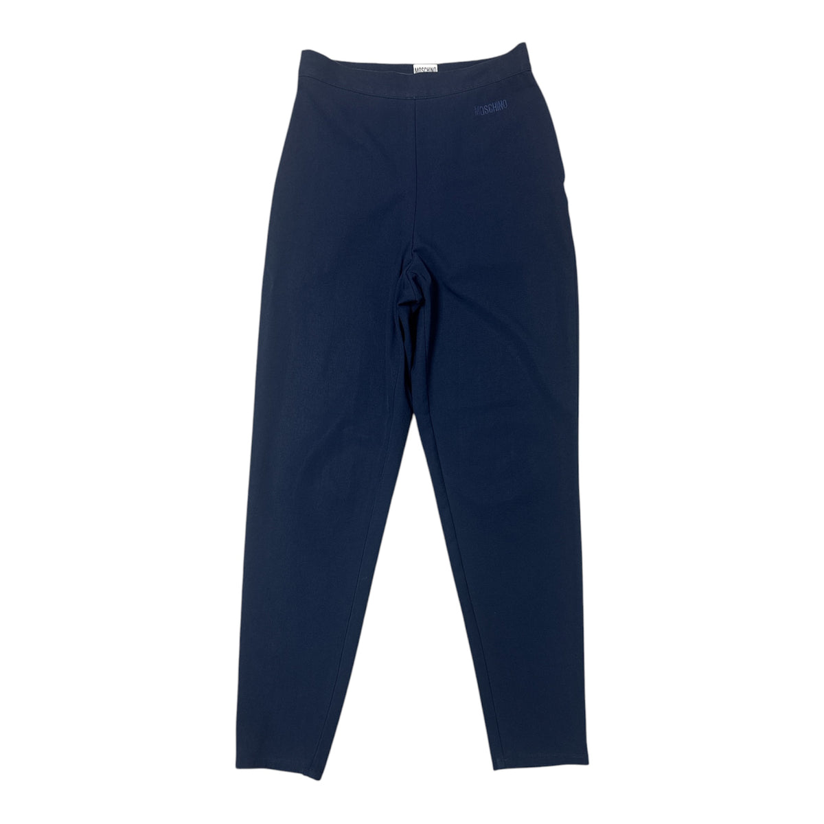 VINTAGE MOSCHINO NAVY EMBROIDERED TROUSERS-1