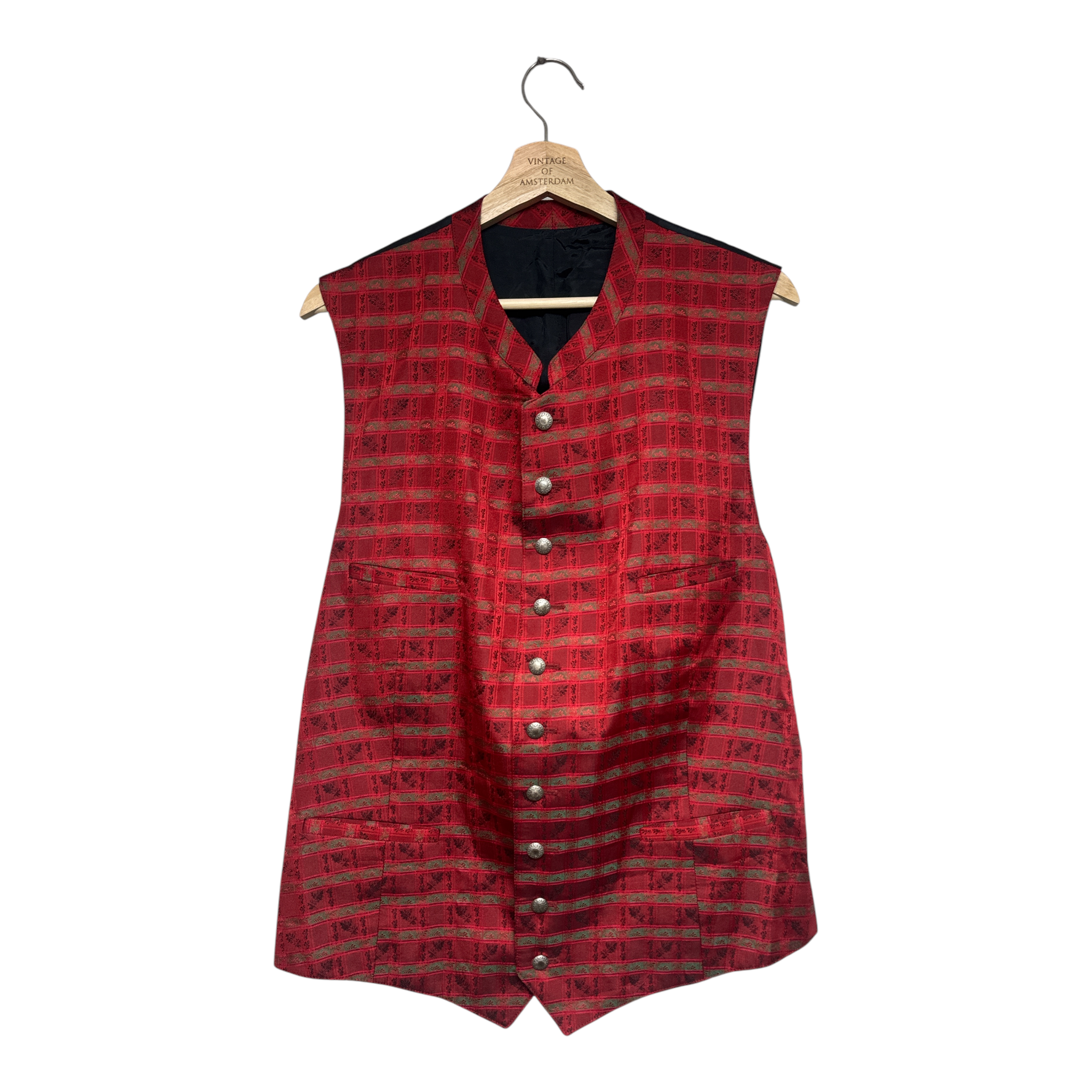 VINTAGE RED JACQUARD VEST