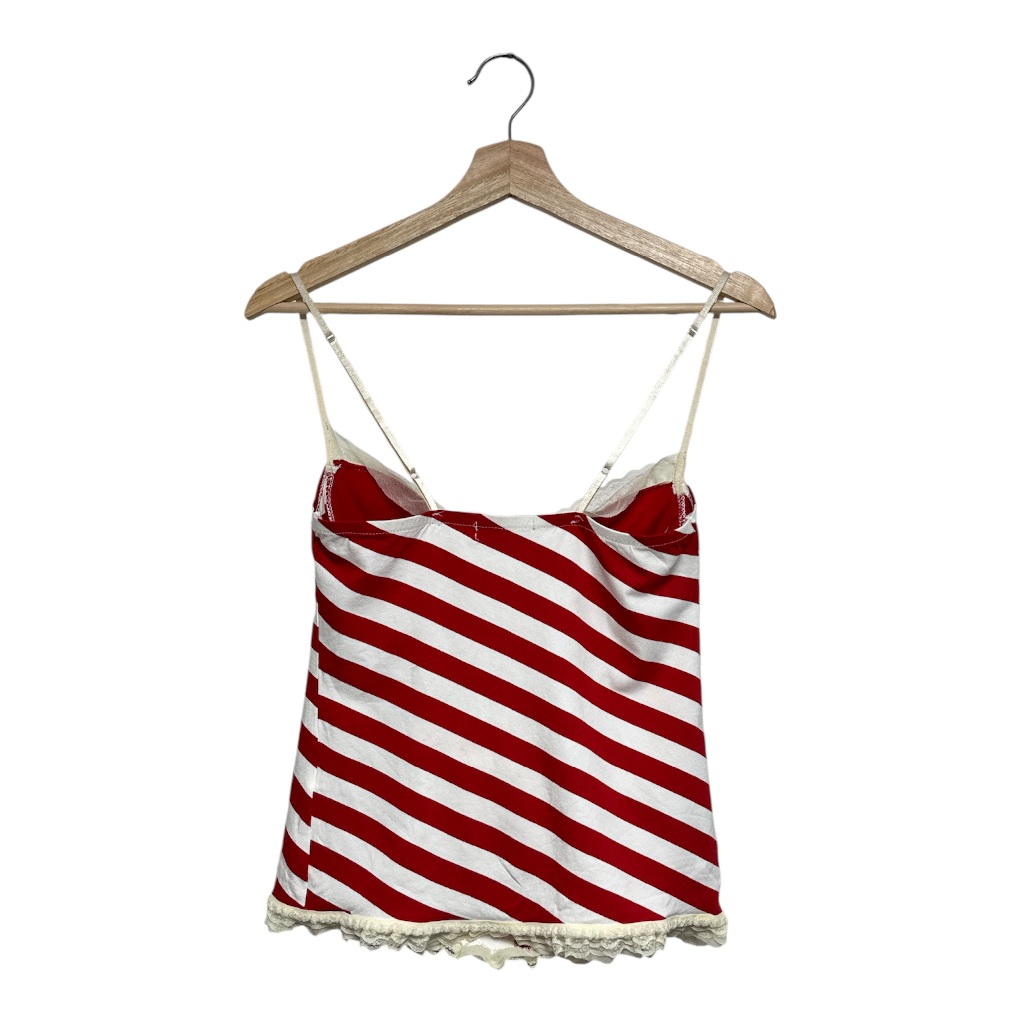 VINTAGE ALEX & CO PARIS RED & WHITE STRIPED CORSET CAMI TOP-2