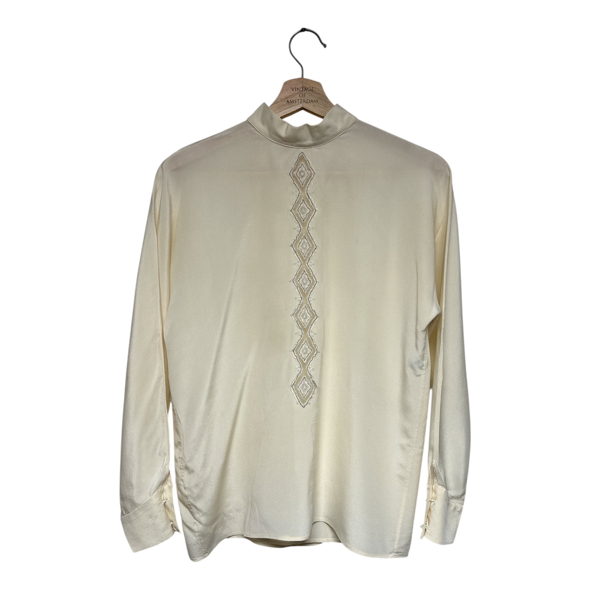 VINTAGE CREAM SILK BLOUSE