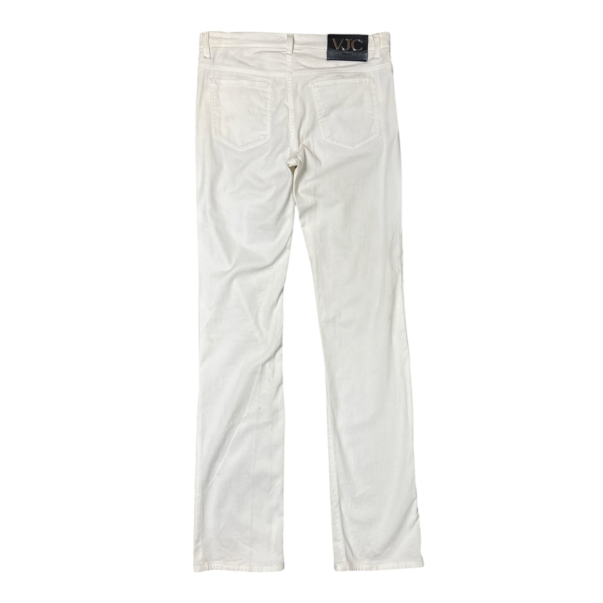 VINTAGE VERSACE JEANS WHITE MINIMALIST STRAIGHT LEG TROUSERS-2