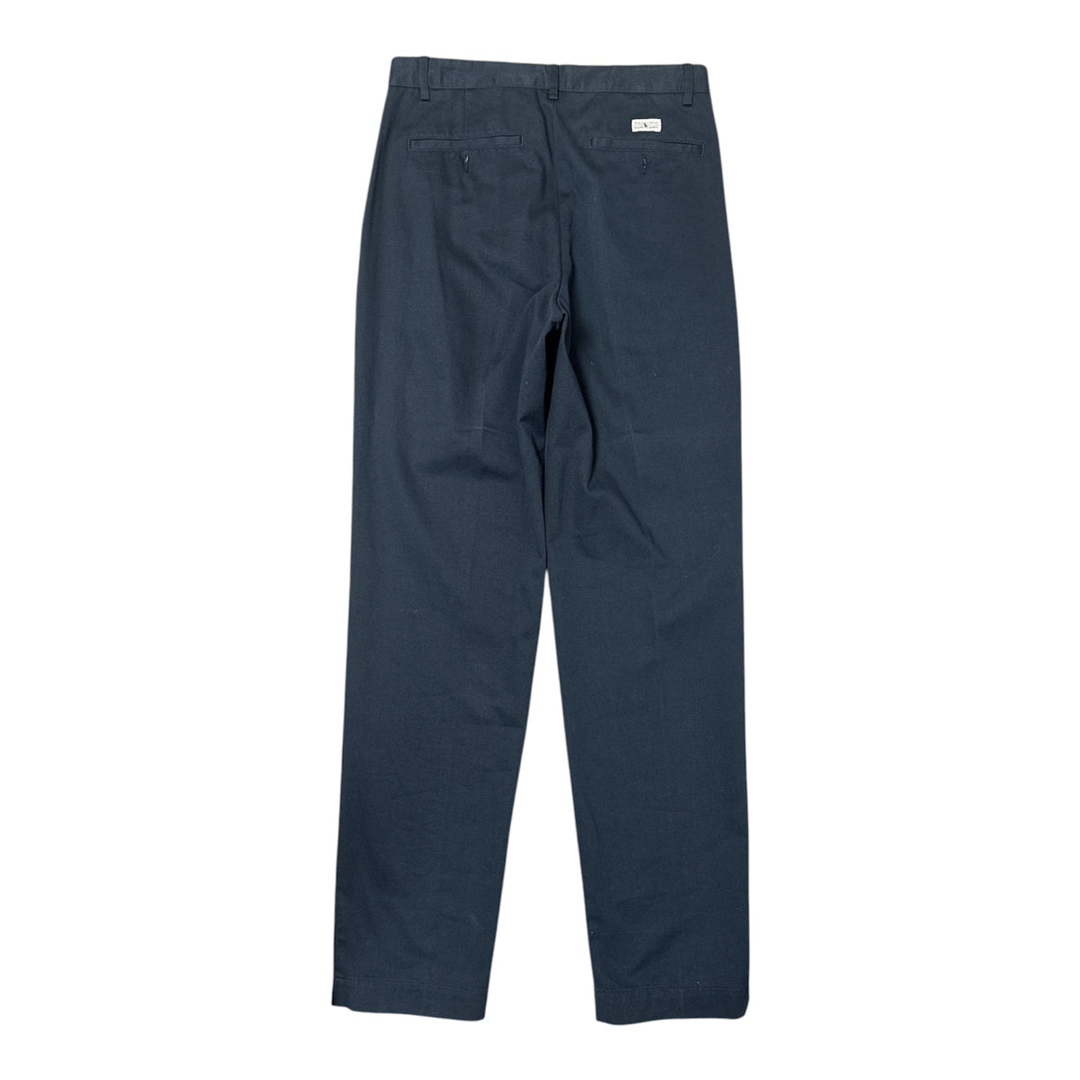 VINTAGE POLO RALPH LAUREN CLASSIC DARK NAVY BLUE PLEATED COTTON CHINO TROUSERS-2
