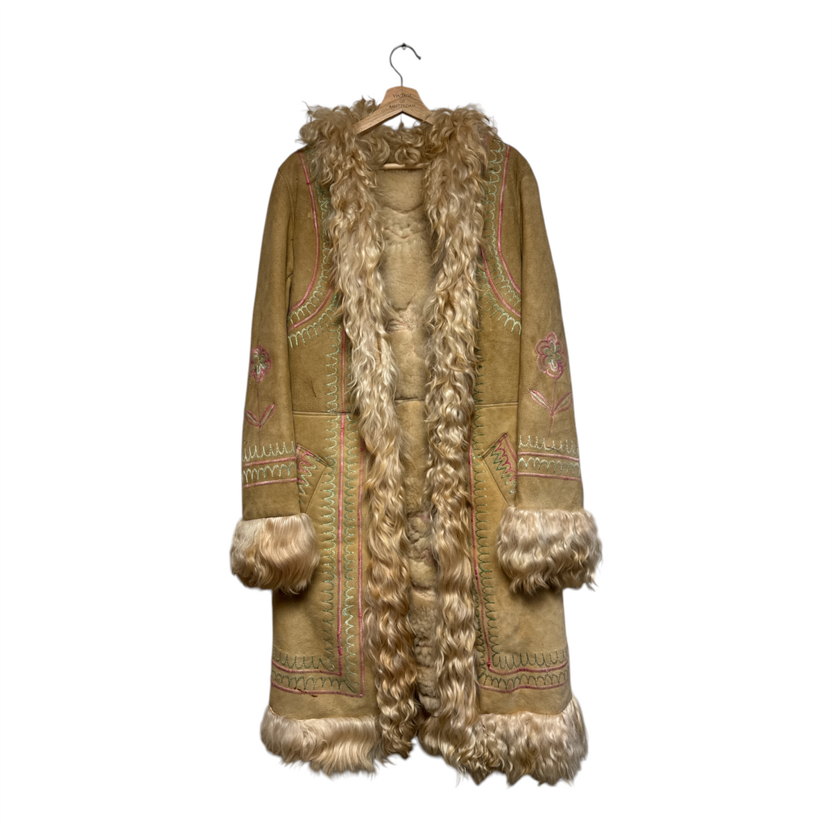 VINTAGE EMBROIDERED SHEARLING COAT-1
