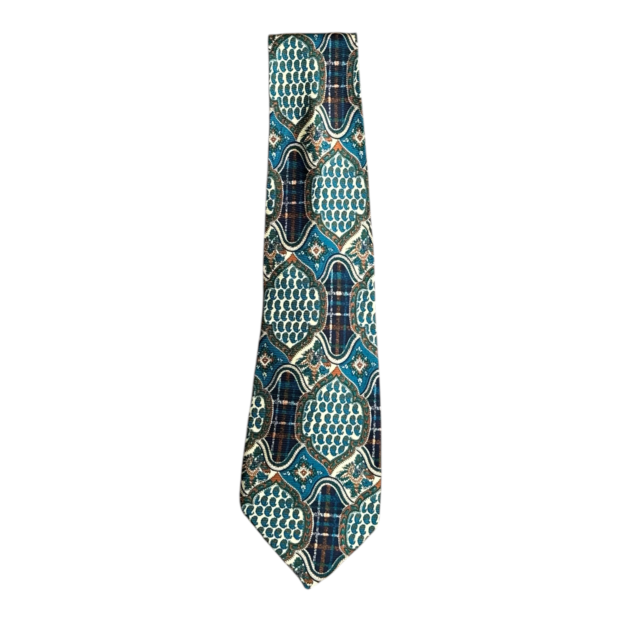 VINTAGE GIORGIO ARMANI ABSTRACT MEDALLION SILK TIE-1