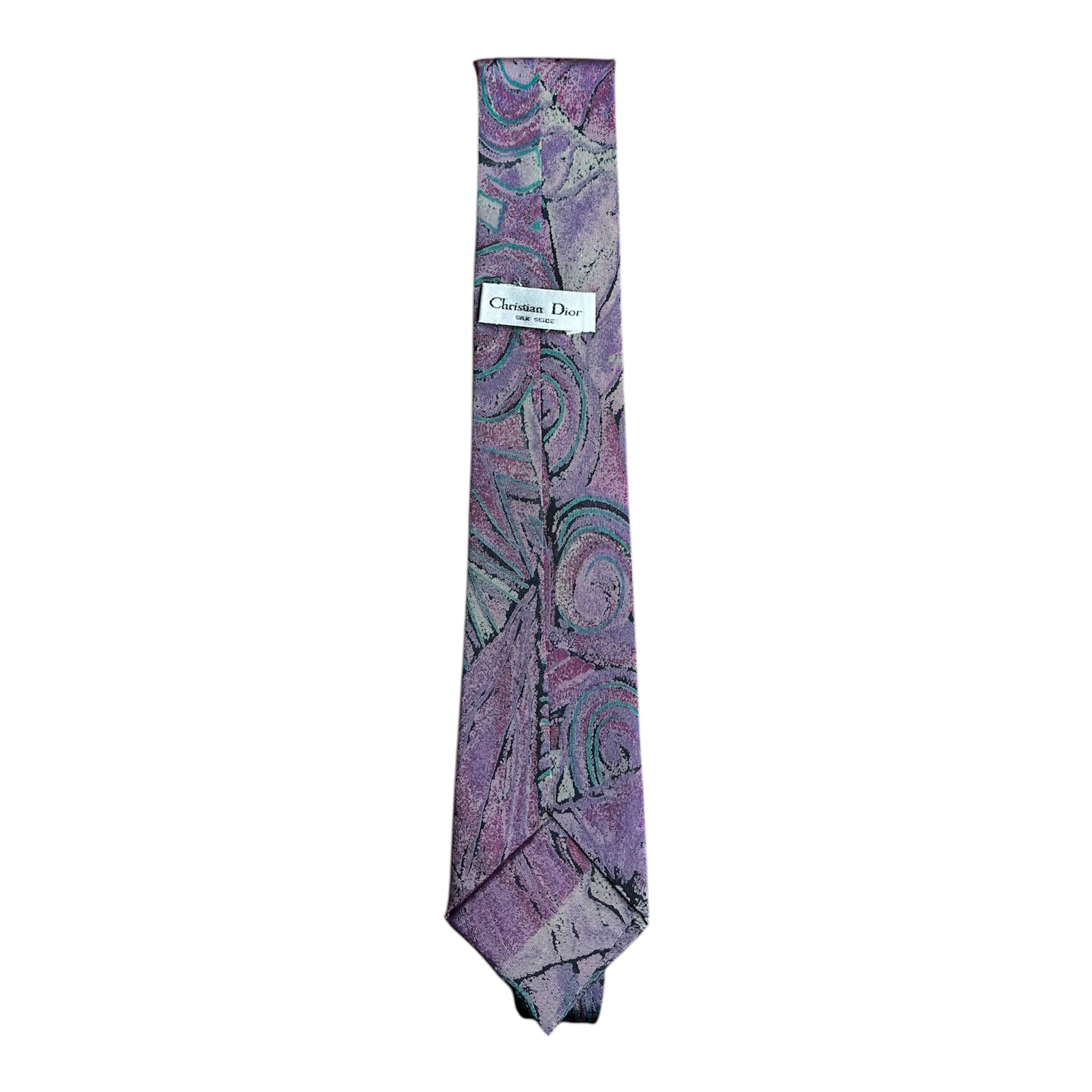VINTAGE CHRISTIAN DIOR ABSTRACT ART SILK TIE-2