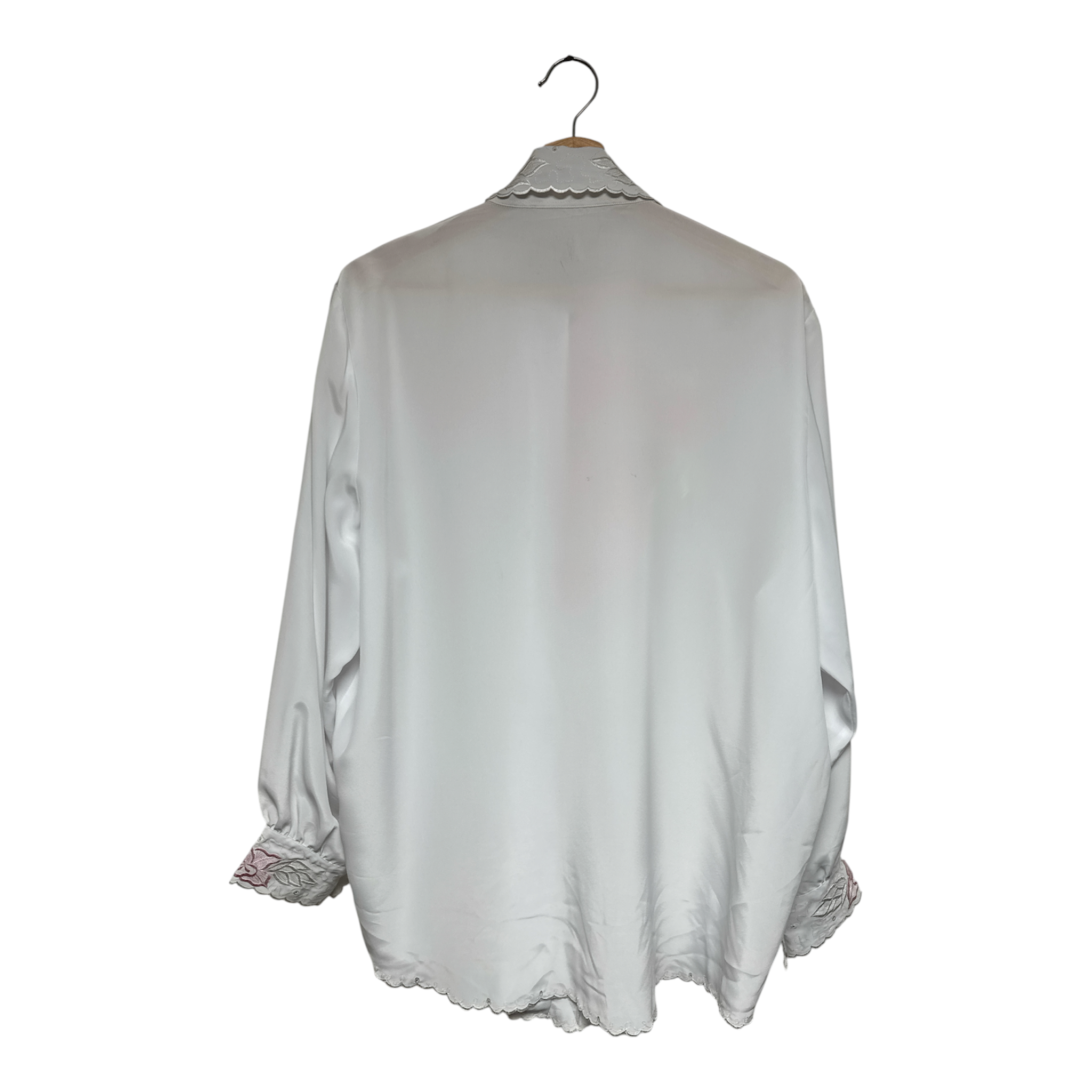 VINTAGE PINK FLORAL EMBROIDERED LACE BLOUSE-2