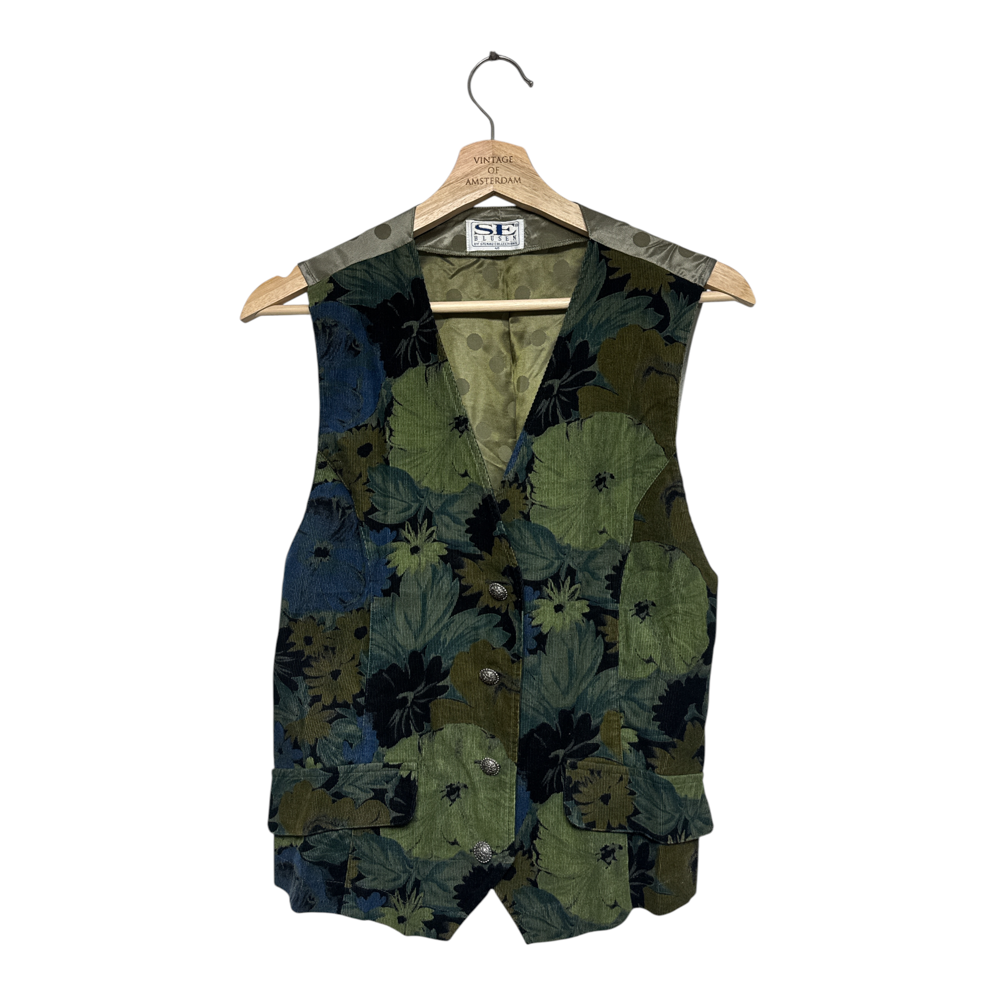 VINTAGE GREEN FLORAL VEST