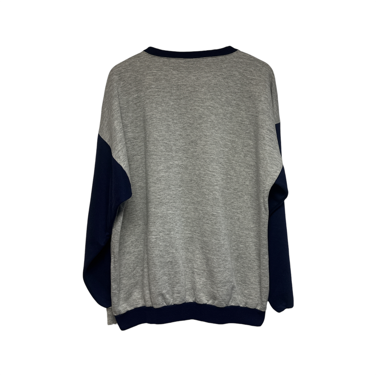 VINTAGE BAYSIDE SCHOOL GREY AND NAVY COLORBLOCK CREWNECK SWEATSHIRT-2