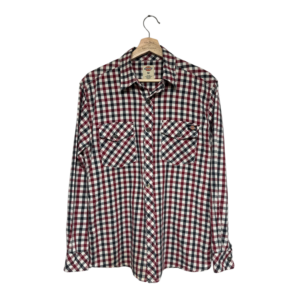 VINTAGE DICKIES RED/NAVY PLAID FLANNEL SHIRT