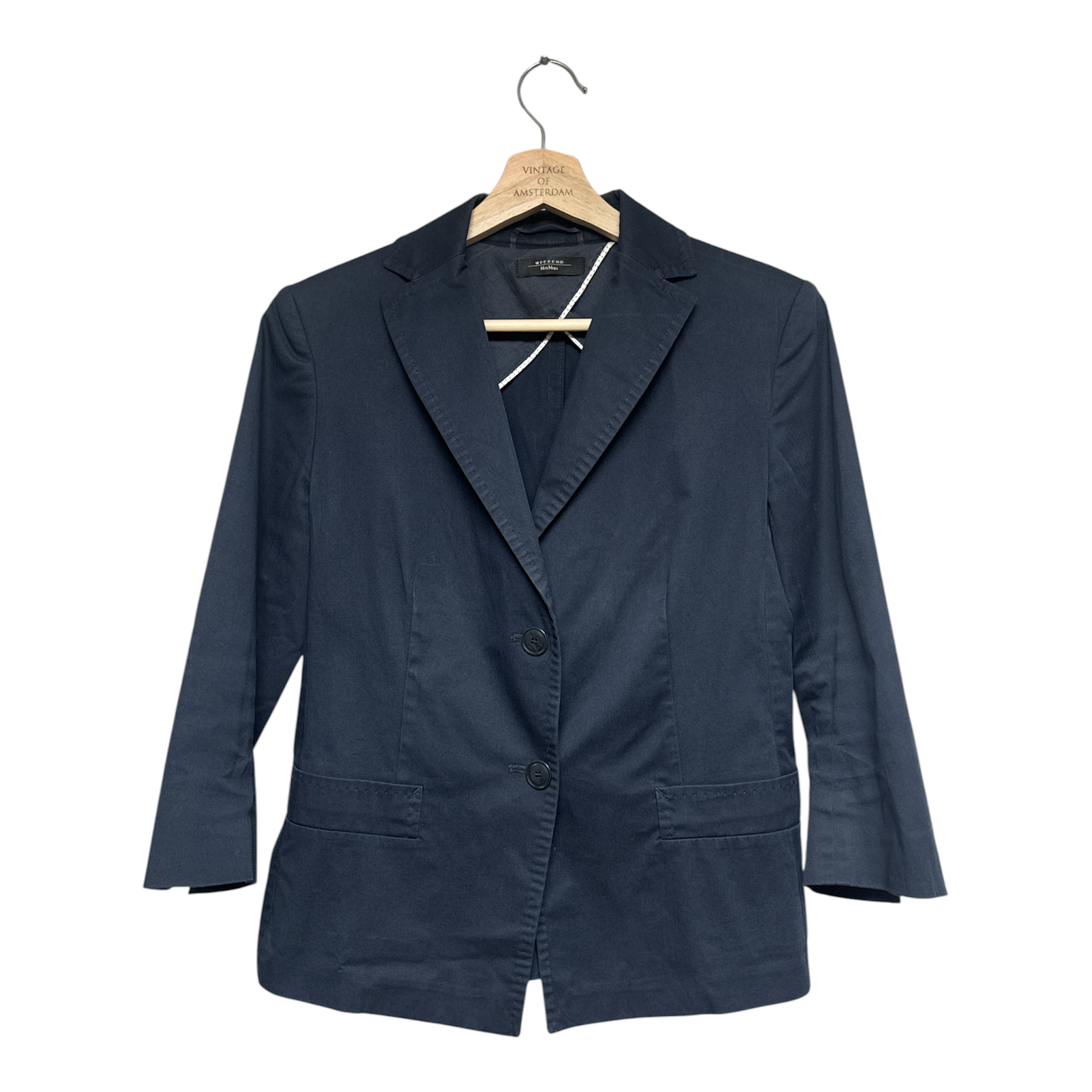 VINTAGE NAVY BLUE WEEKEND BY MAX MARA TAILORED BLAZER JACKET