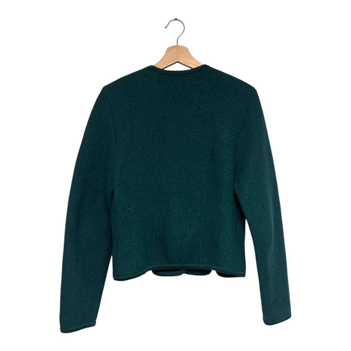 VINTAGE GEIGER DARK GREENBOILED WOOL CARDIGAN-2
