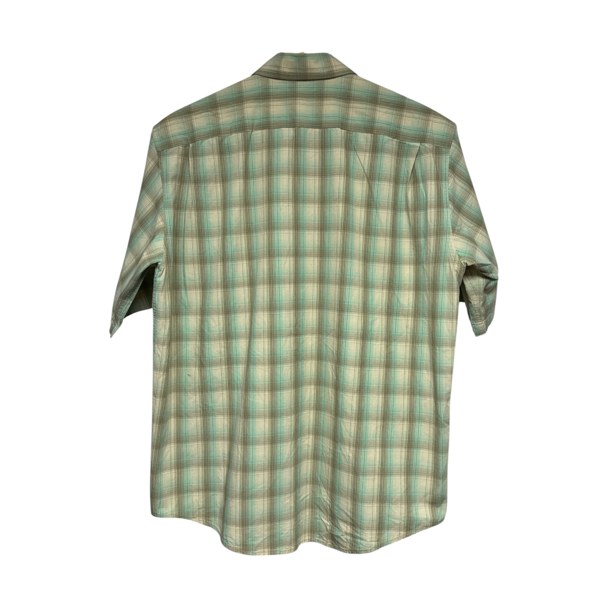 VINTAGE LACOSTE GREEN PLAID SHORT SLEEVE BUTTON-UP SHIRT-2