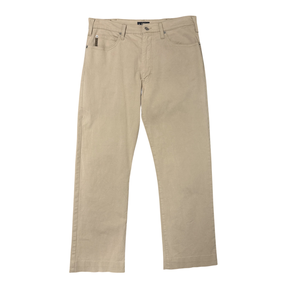 VINTAGE ARMANI JEANS BEIGE CLASSIC FIT COTTON TROUSERS-1