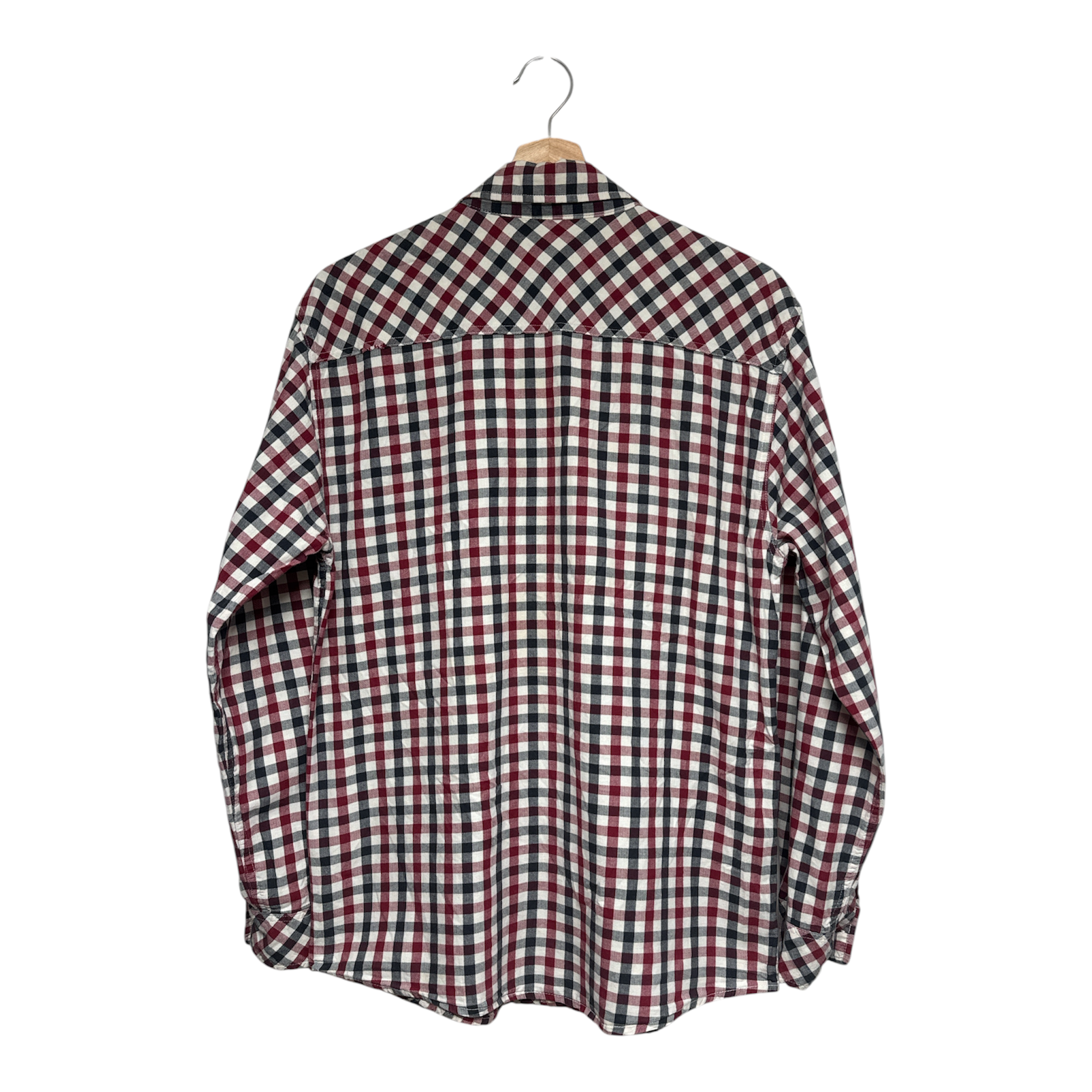 VINTAGE DICKIES RED/NAVY PLAID FLANNEL SHIRT-2