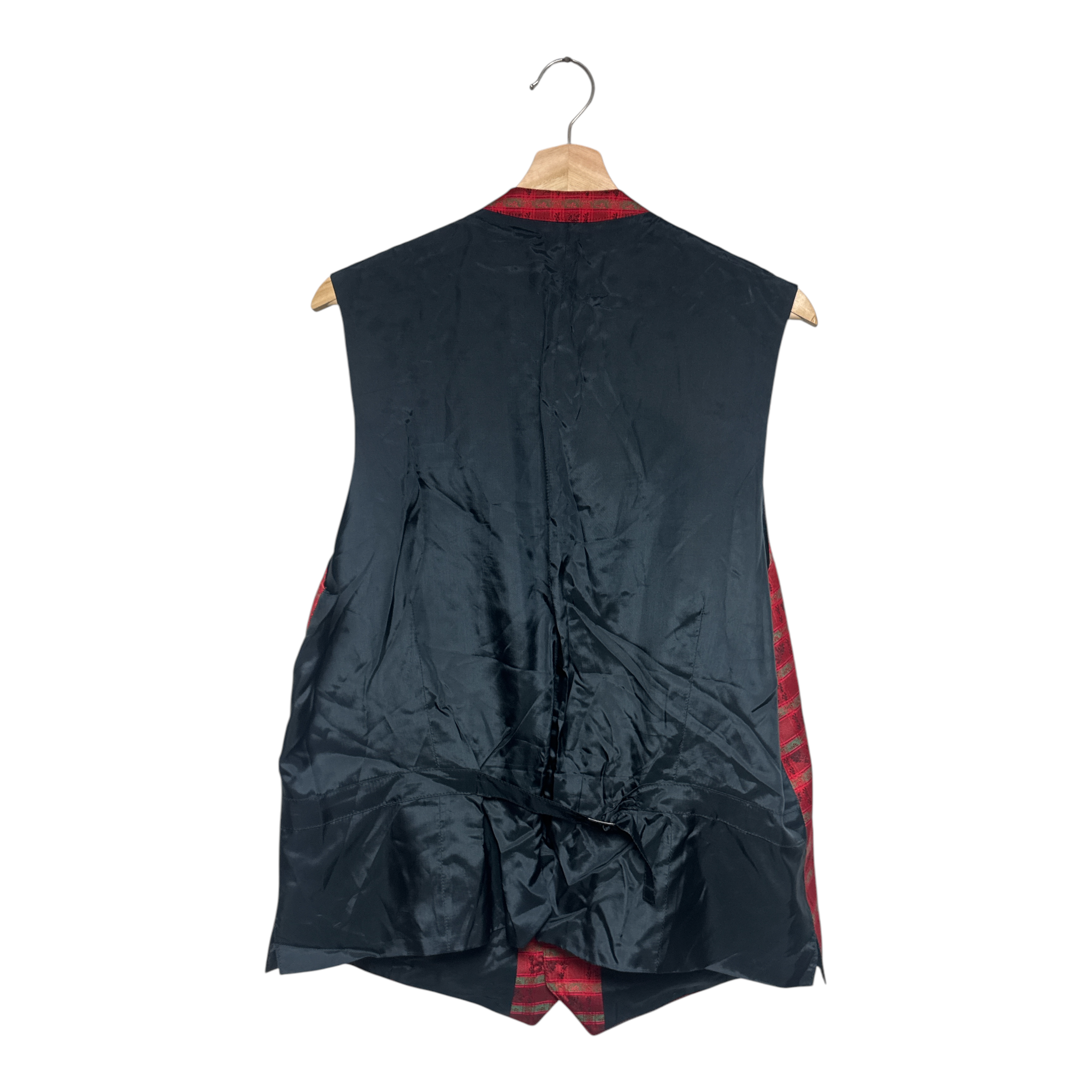 VINTAGE RED JACQUARD VEST-2