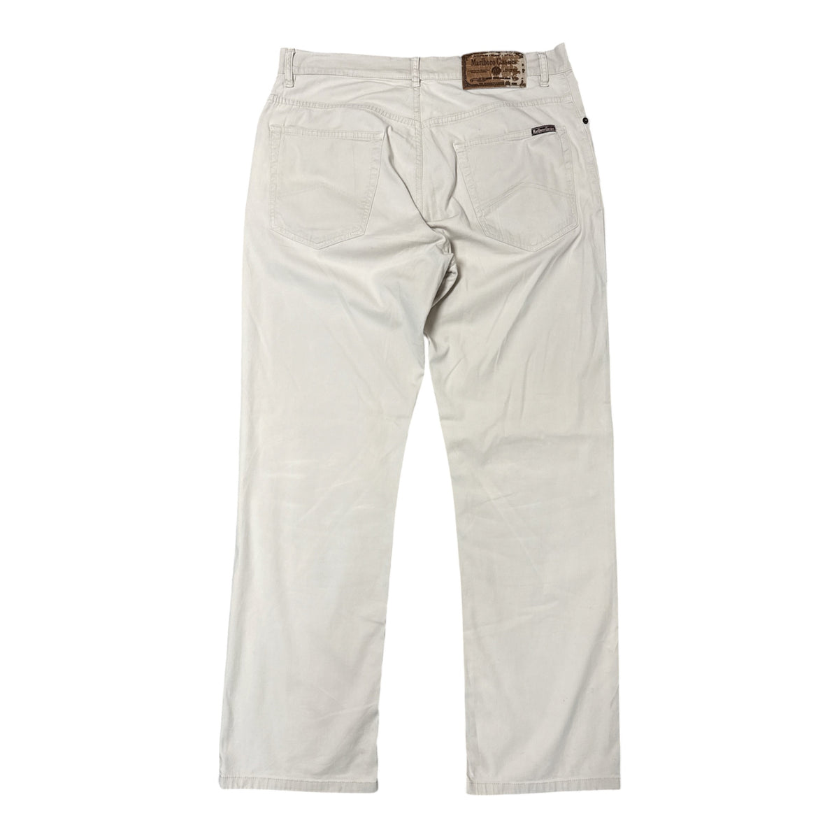 VINTAGE MARLBORO CLASSICS BEIGE COTTON CHINO TROUSERS-2