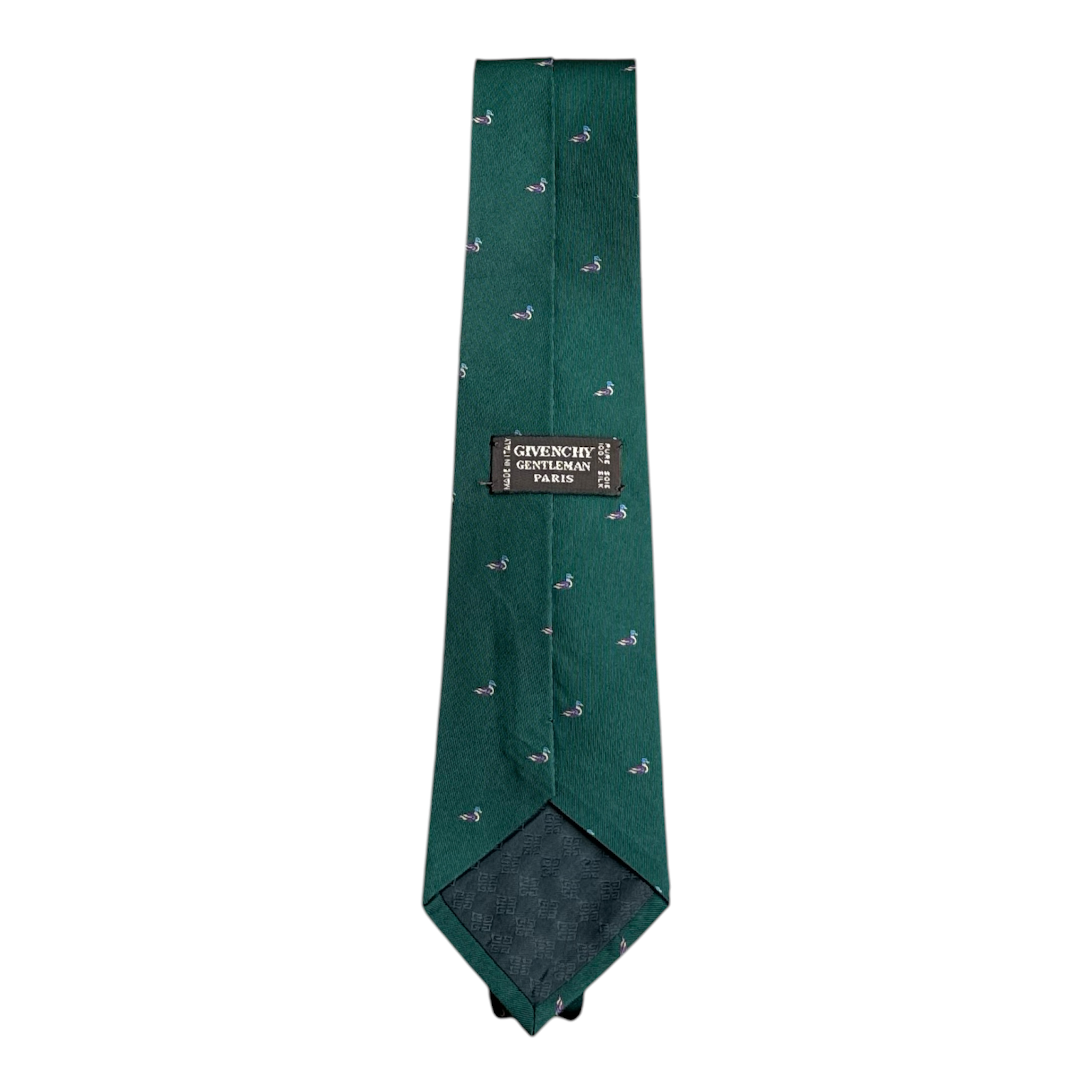 VINTAGE GIVENCHY GENTLEMAN PARIS GREEN MICRO-MOTIF SILK TIE-2