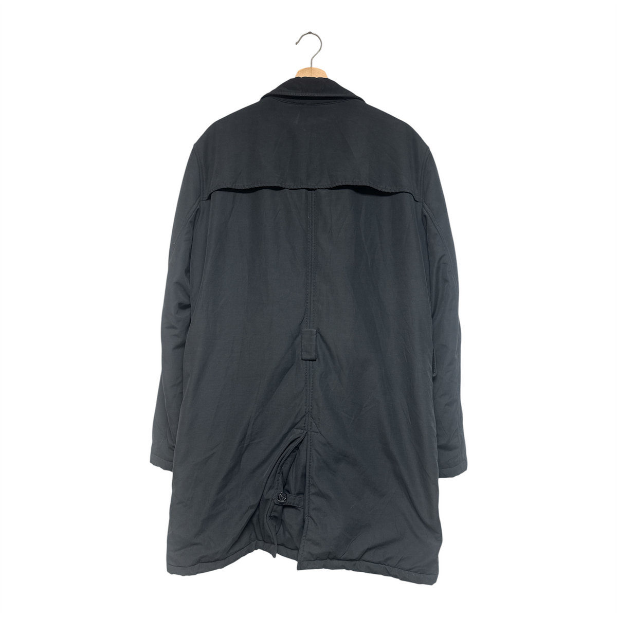 VINTAGE ARMANI JEANS MEN’S BLACK TRENCHCOAT-2
