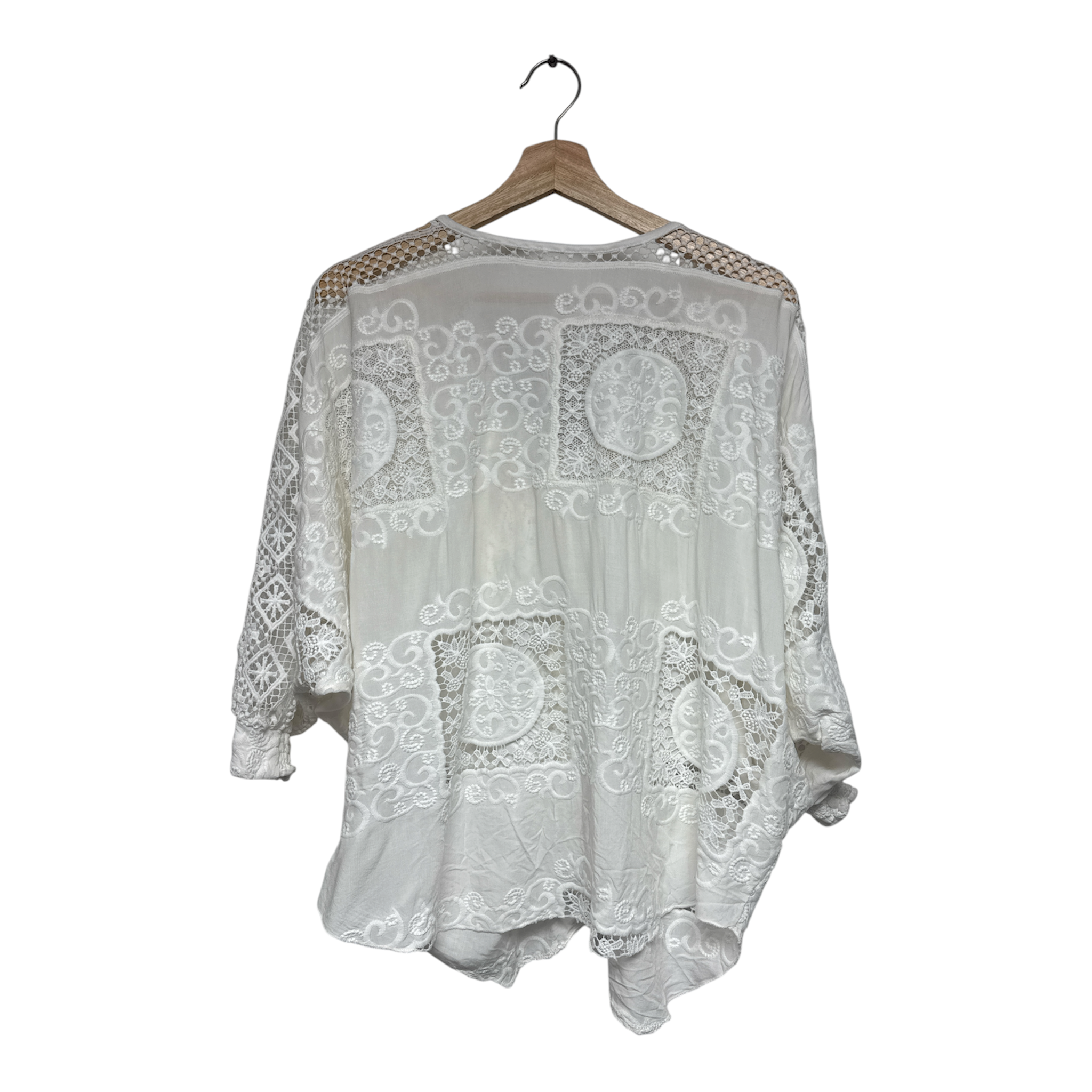 VINTAGE EMBROIDERED LACE BOHO BLOUSE-2