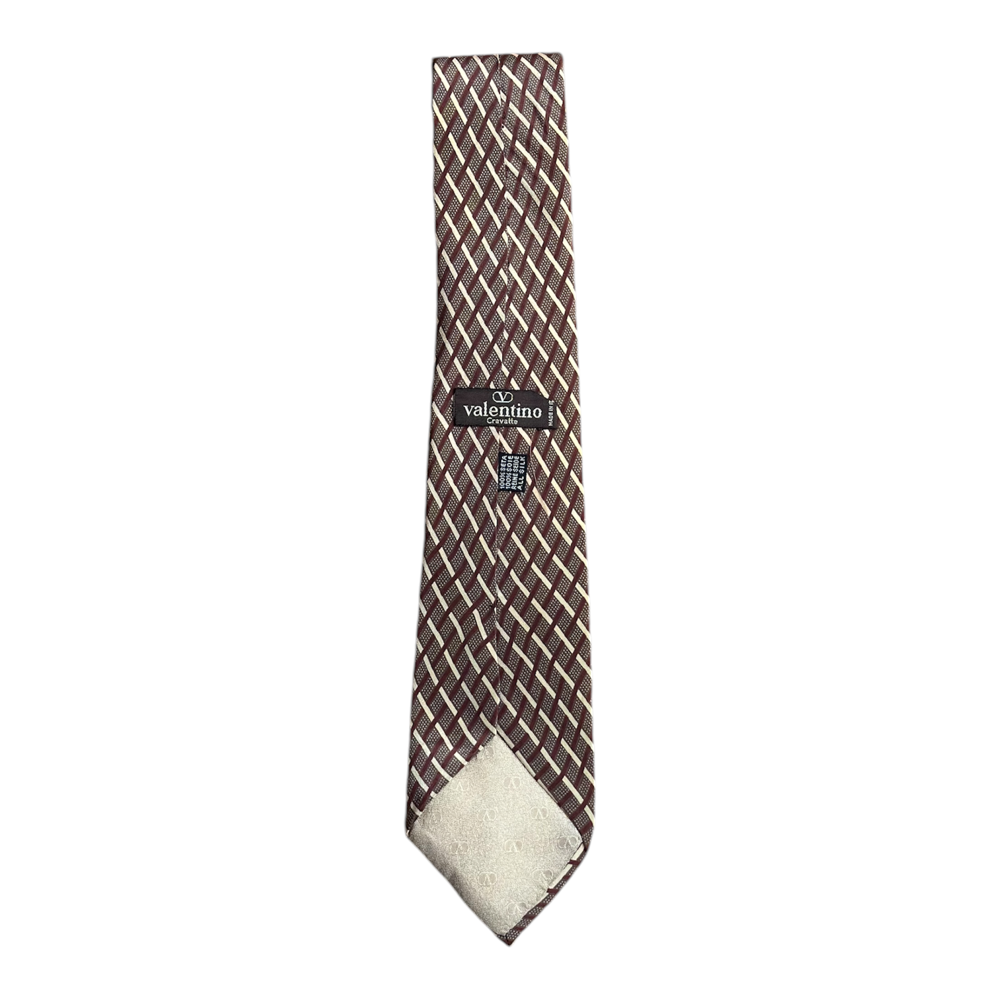 VINTAGE VALENTINO GEOMETRIC DIAMOND PATTERN SILK TIE-2