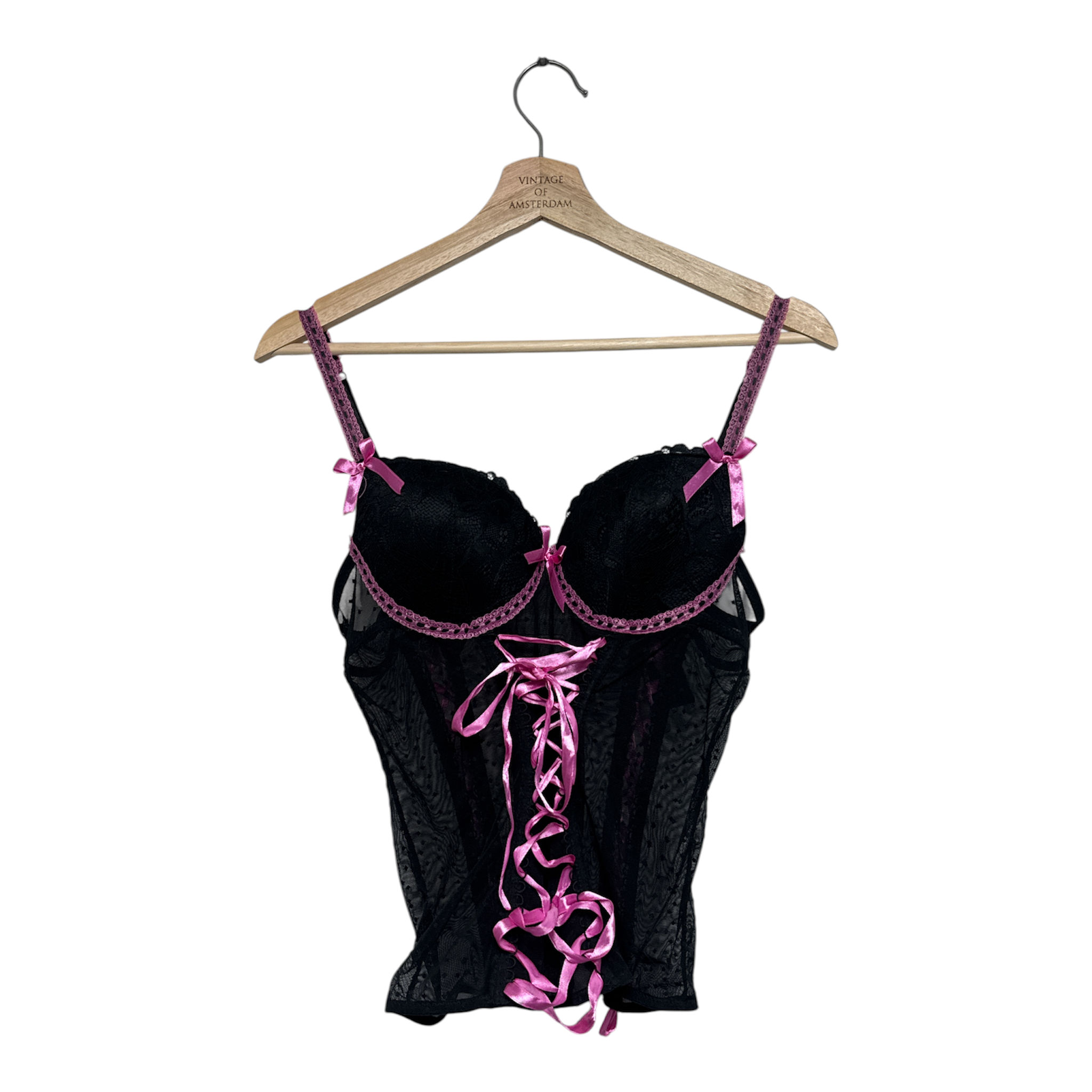 VINTAGE BLACK LACE CORSET-1