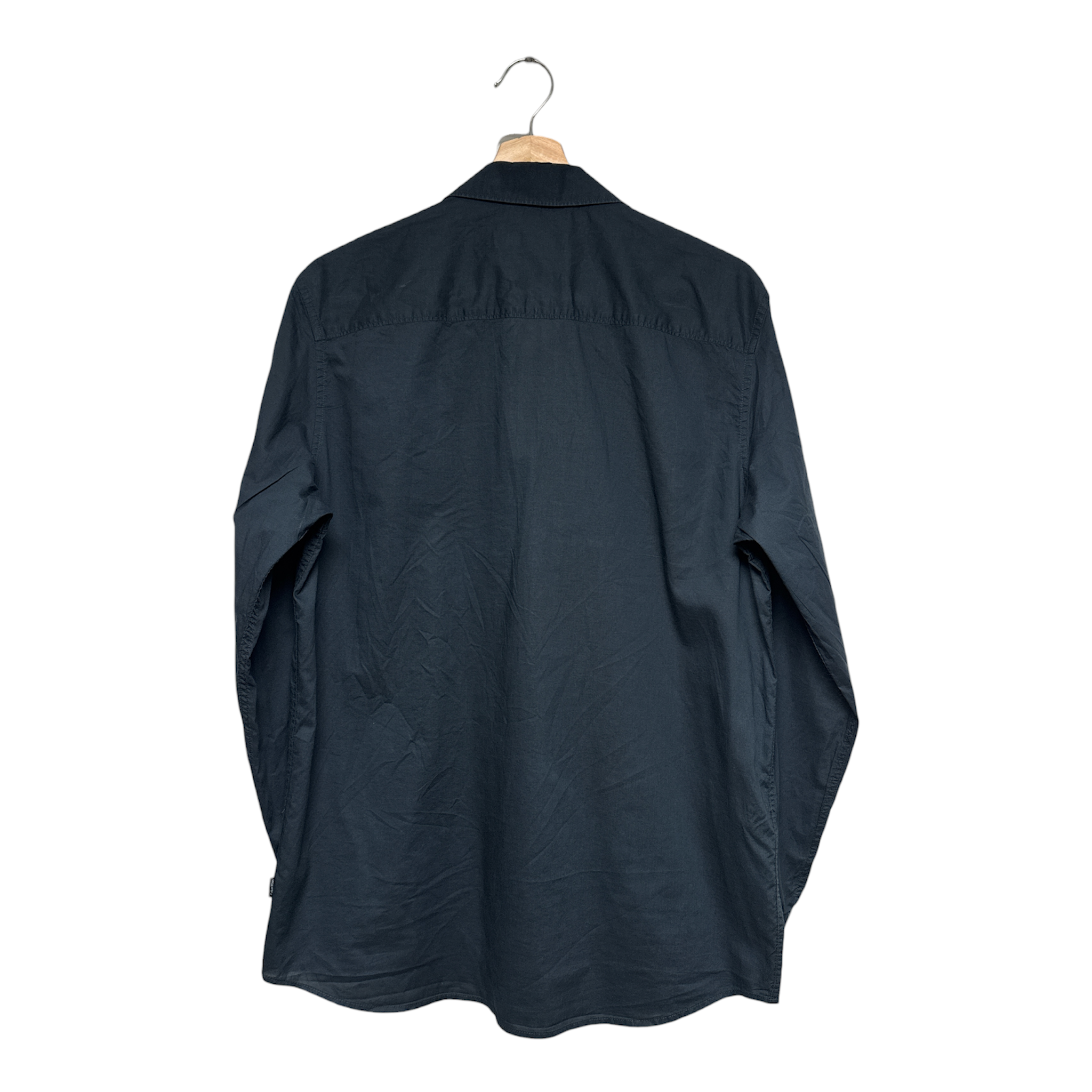 VINTAGE CALVIN KLEIN BLACK LONG SLEEVE BUTTON-UP SHIRT WITH CHEST POCKETS-2
