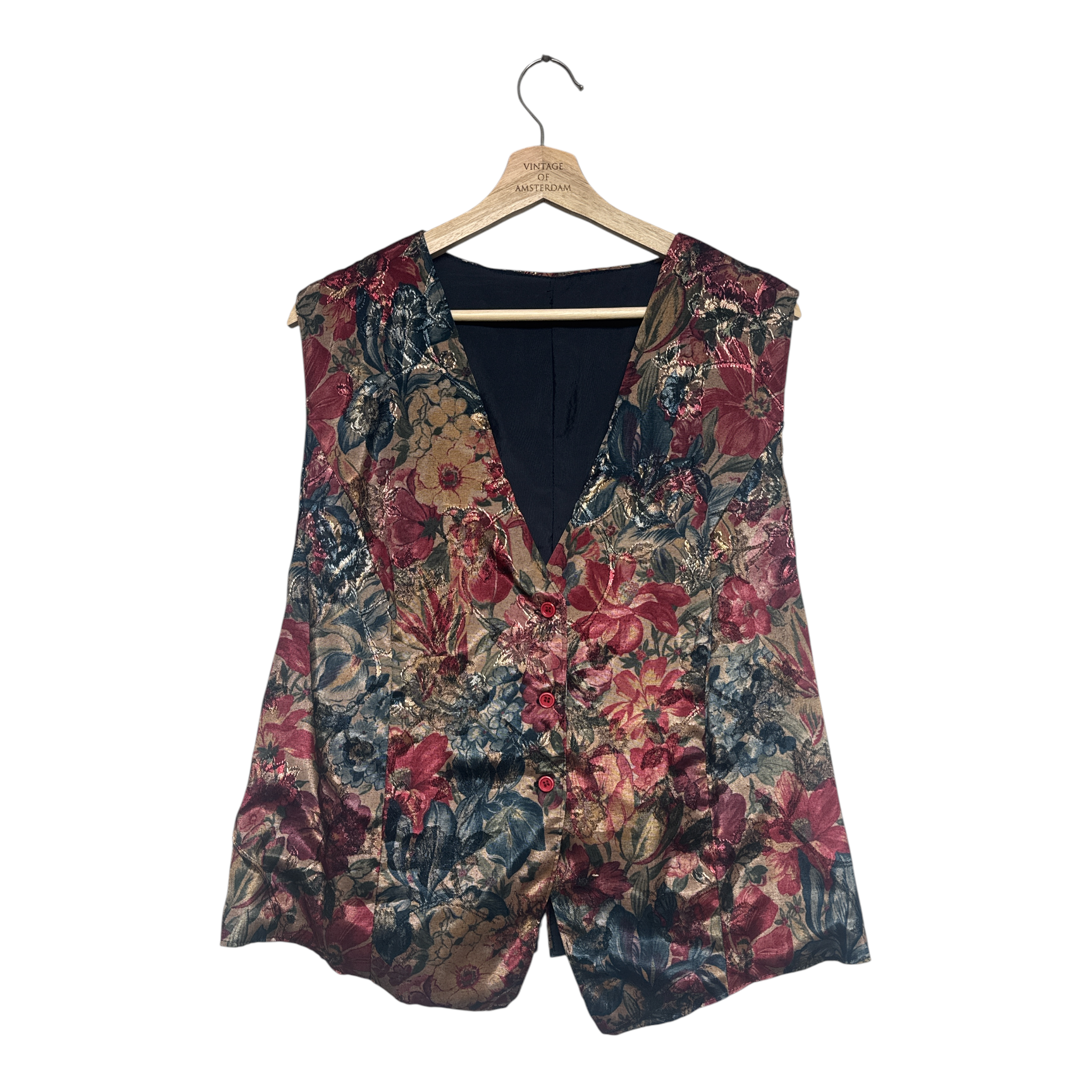 VINTAGE FLORAL BROCADE VEST